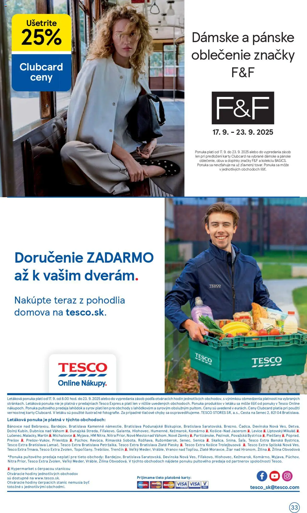Nové Tesco akcie – leták je platný od 17.09.2025 | Strana: 33 | Produkty: Hodiny, Pánske oblečenie