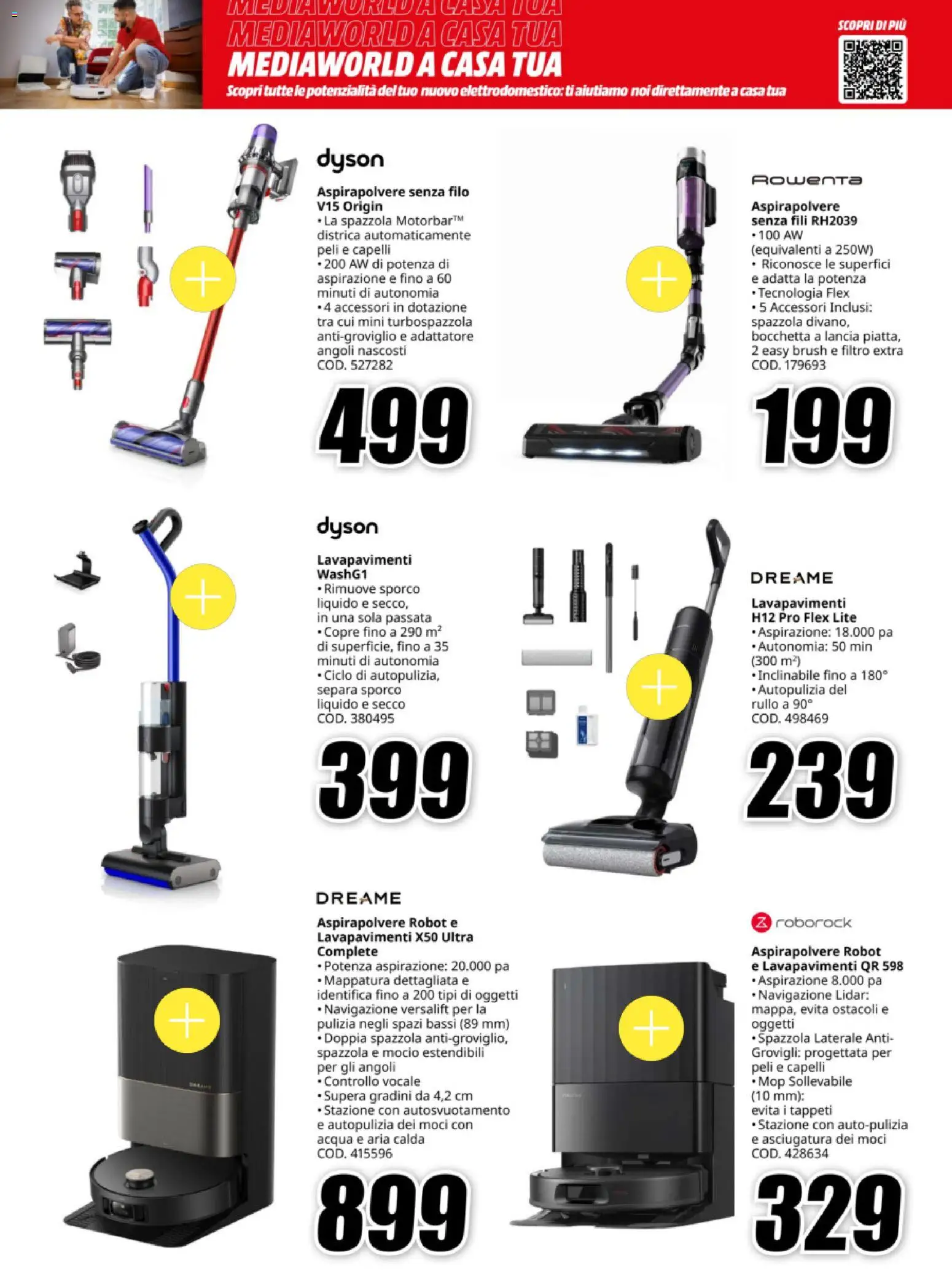 Volantino Media World del 09.01.2026 | Pagina: 29 | Prodotti: Mocio, Acqua, Navigazione, Dyson