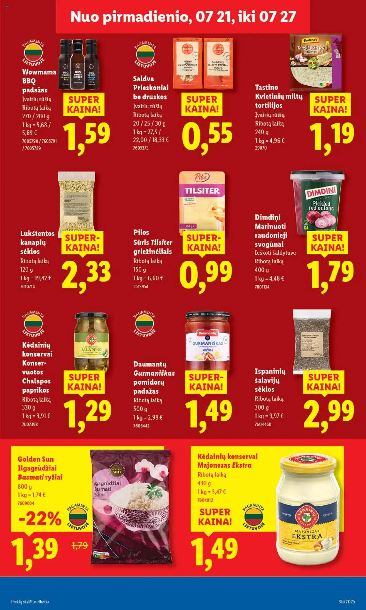 LIDL - Leidinys│galioja nuo 24.07.2025 | Puslapis: 39 | Prekių: Svogūnai, Sėklos, Sūris, Padažas