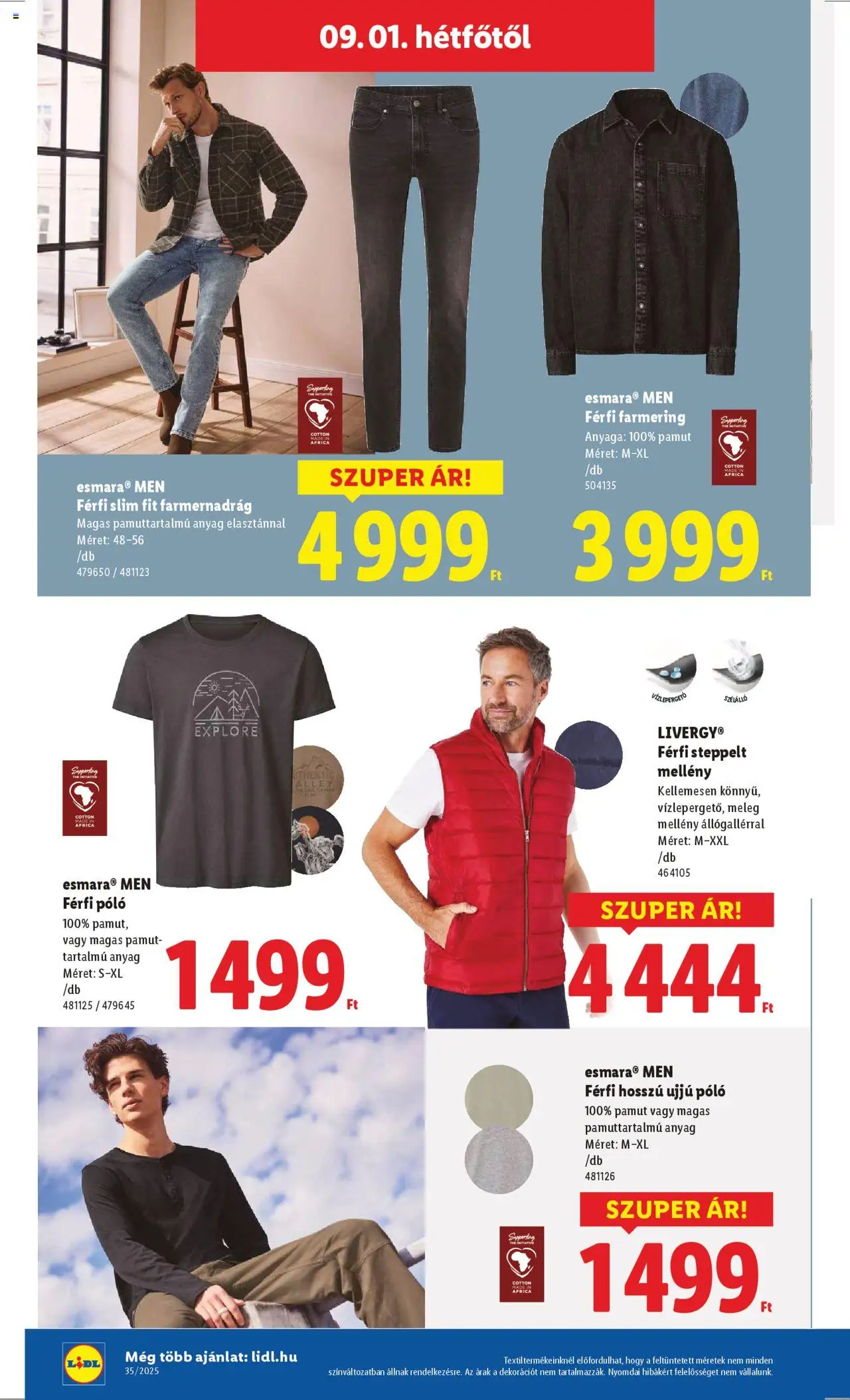 Lidl akciós ujság - amely érvényes a következő dátumtól: 28.08.2025 | Oldal: 20 | Termékek: Farmernadrág, Farmering, Mellény