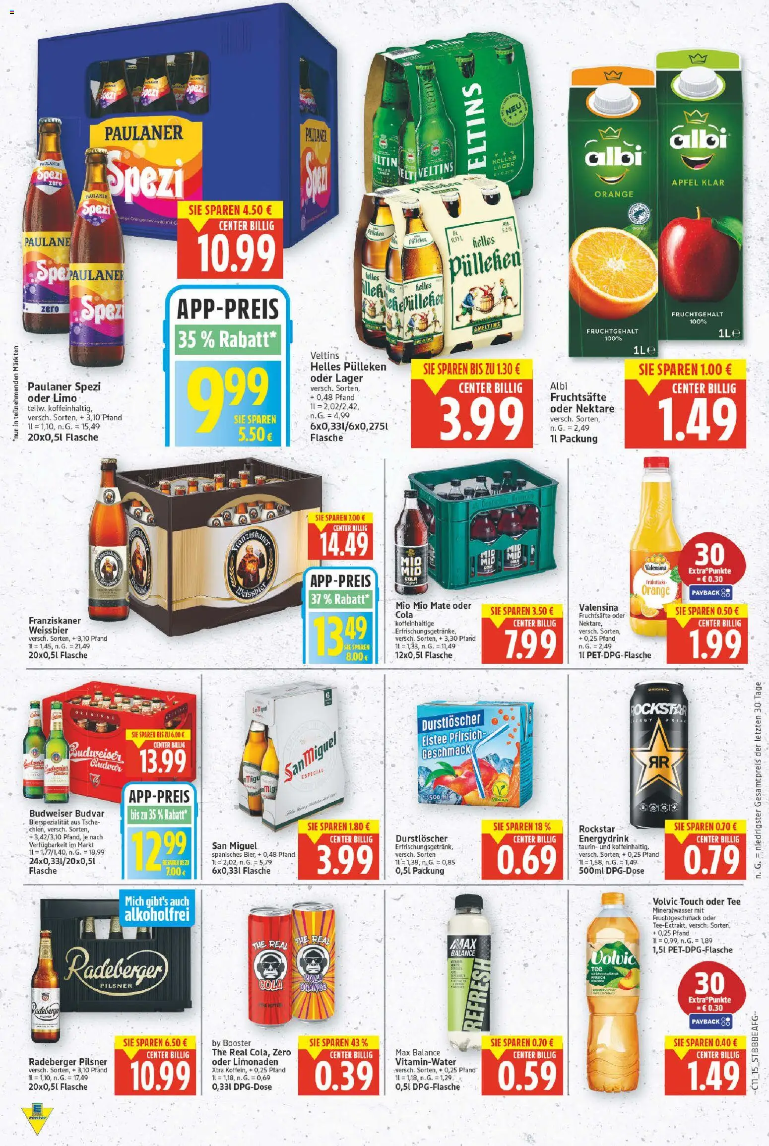 E center Prospekt 	 – gültig ab 09.03.2026 | Seite: 17 | Produkte: Weißbier, Mio mio mate, Tee, Volvic