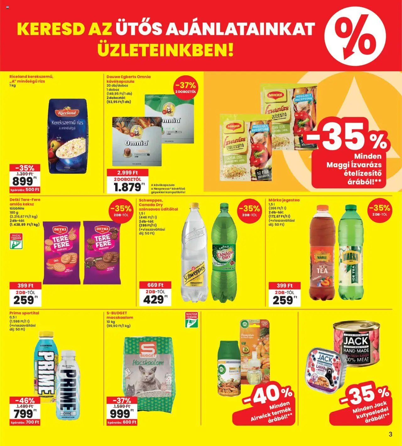 Interspar akciós ujság - amely érvényes a következő dátumtól: 24.10.2025 | Oldal: 3 | Termékek: Tonic, Kutyaeledel, Rizs, Tea