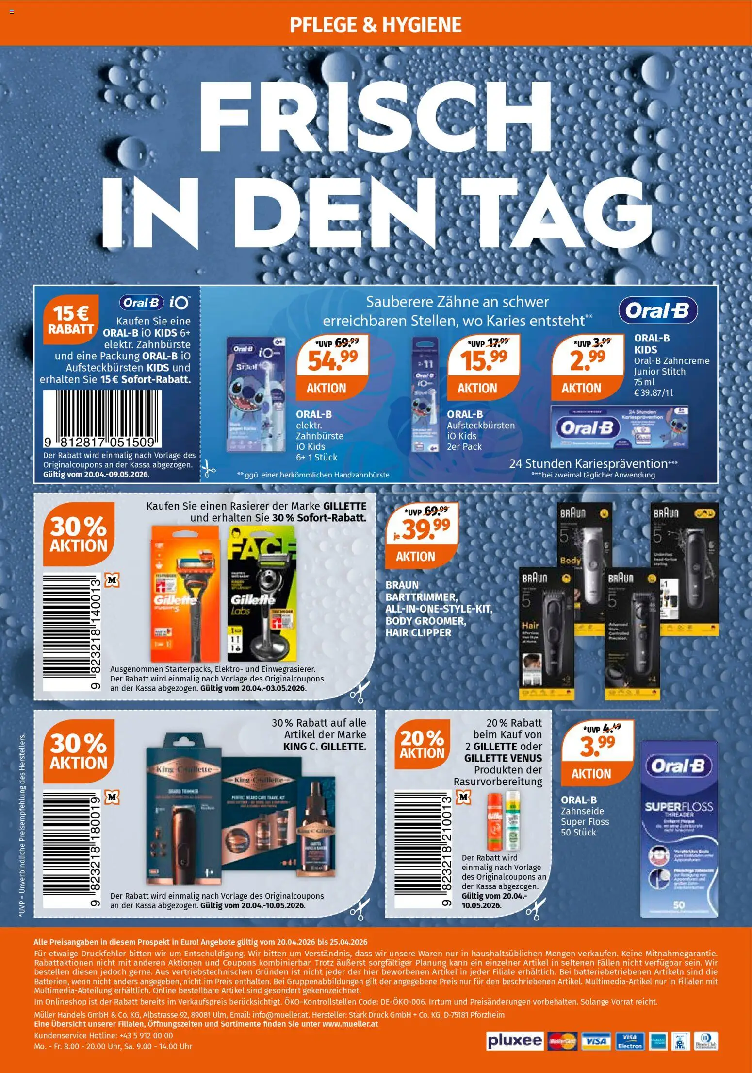 Müller P&G Sonderflyer gültig ab 20.04.2026 | Seite: 4 | Produkte: Uhr, Rasierer, Zahnbürste