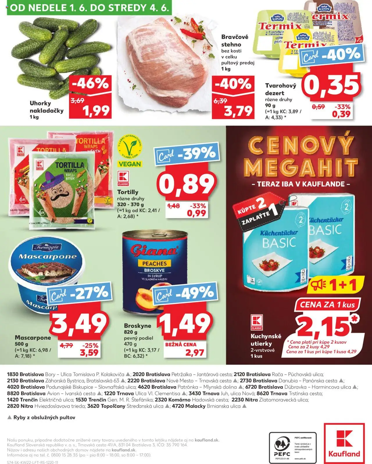 Nové Kaufland akcie – leták je platný od 29.05.2025 | Strana: 74 | Produkty: Tortilla, Ryby, Bravčové stehno, Mascarpone
