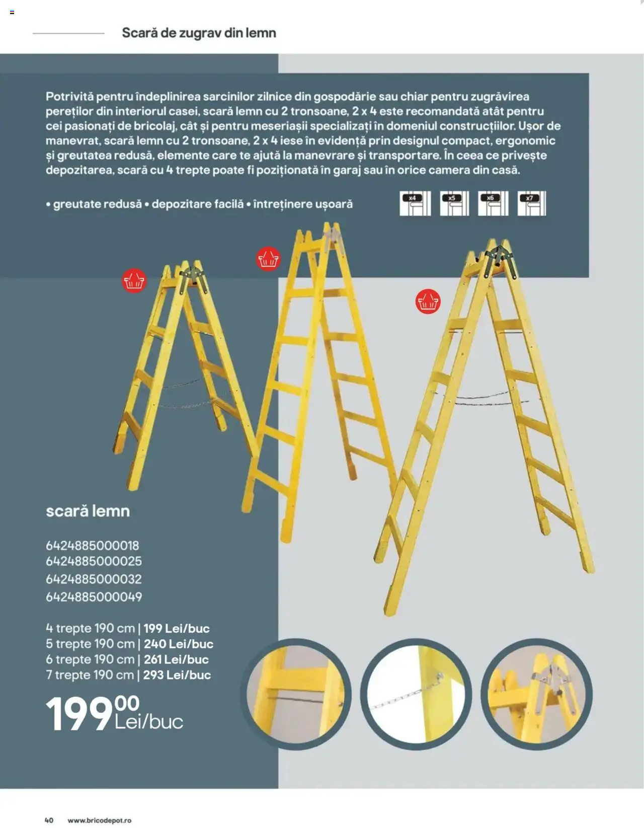 Noul catalog Brico Depot – valabil de la 13.06.2024 | Pagină: 40 | Produse: Cameră, Scară