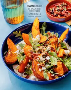 SWAPTIP! VERVANG DE BACON DOOR GEROOSTERDE KIKKERERWTEN, Swap bacon for roasted chickpeas. - Voorbeeld van een folder van Albert Heijn, geldig van 06.10.2025 | Pagina: 80 | Producten: Bacon, Kikkererwten