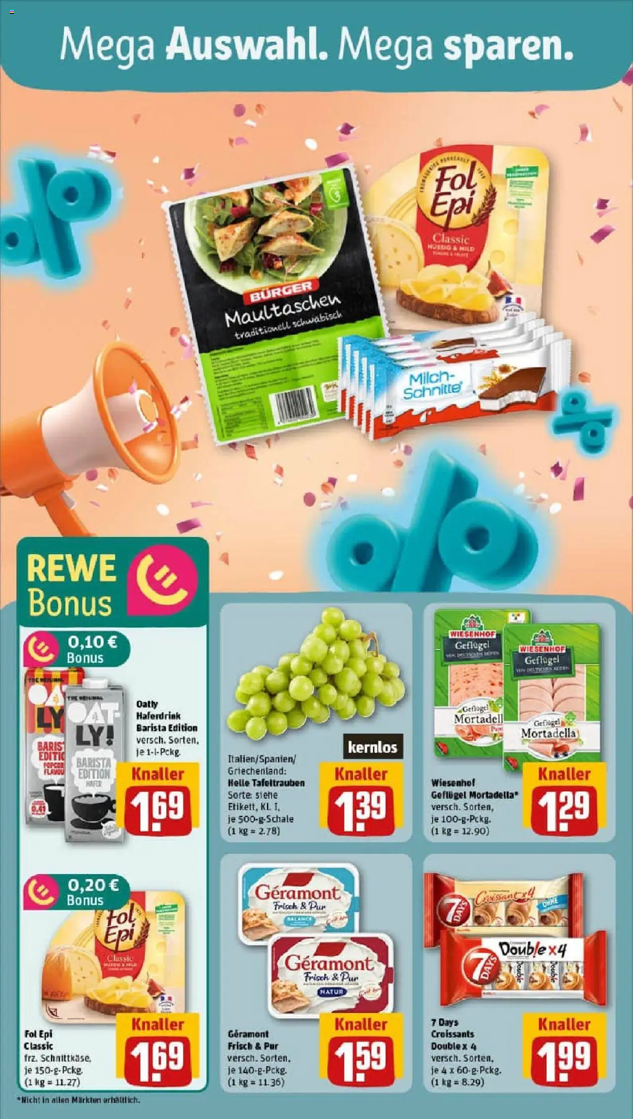 Rewe prospekt Marburg	 – gültig ab 28.09.2025 | Seite: 4 | Produkte: Milch, Burger, Haferdrink, Oatly