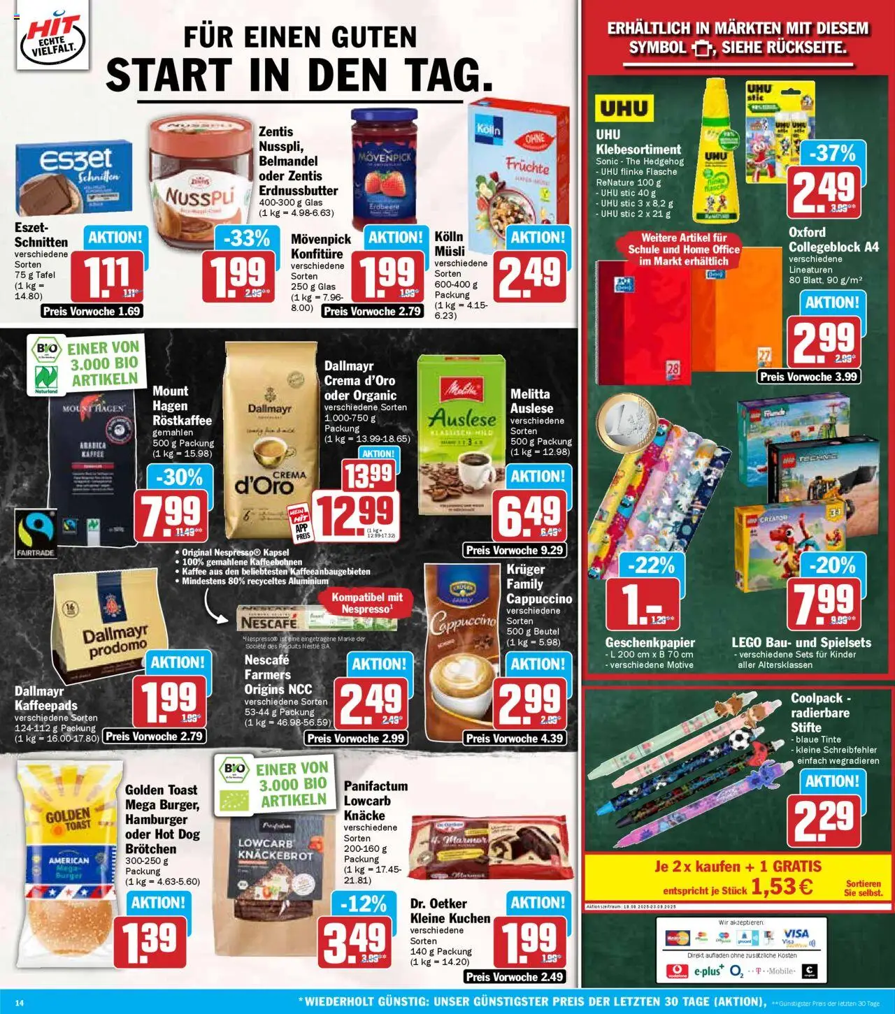HIT - Mecklenburg-Vorpommern - gültig ab dem 18.08.2025 | Seite: 14 | Produkte: Musli, Kaffeepads, Nescafe, Kuchen