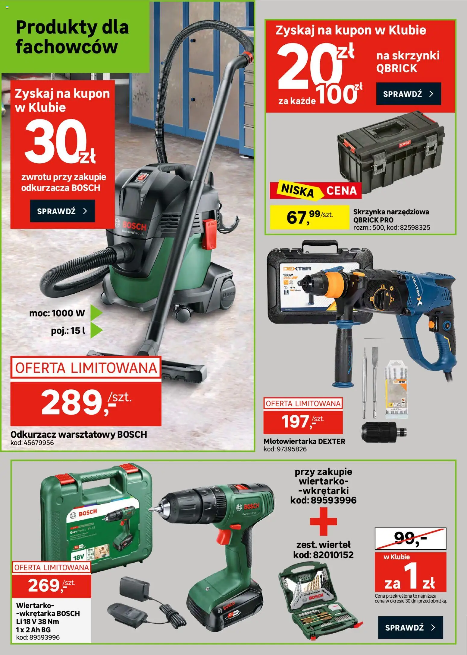 Leroy Merlin gazetka od 22.04.2026 | Strona: 40 | Produkty: Młotowiertarka, Odkurzacz, Odkurzacz warsztatowy