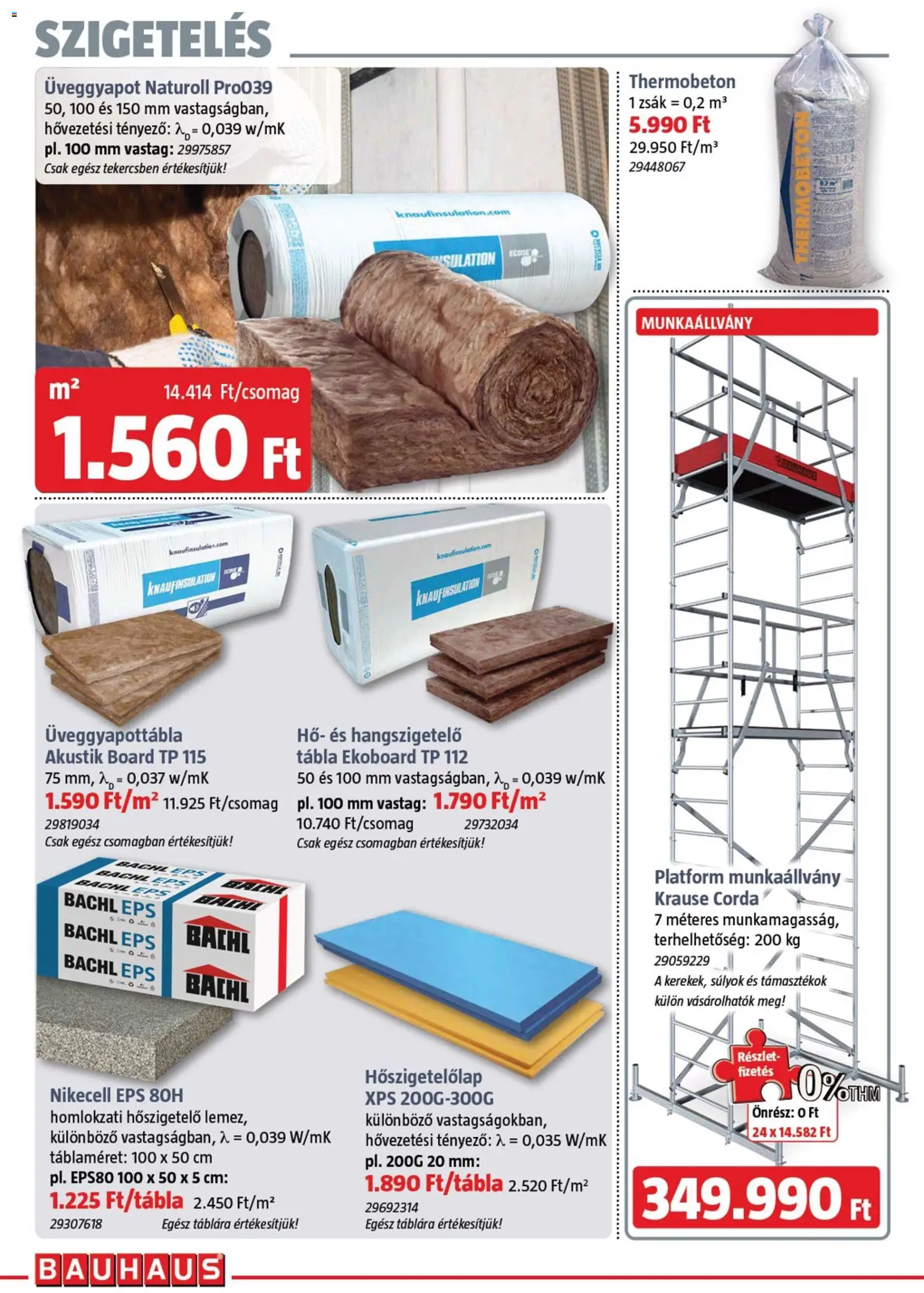 Bauhaus akciós ujság - amely érvényes a következő dátumtól: 05.03.2026 | Oldal: 20 | Termékek: Üveggyapot