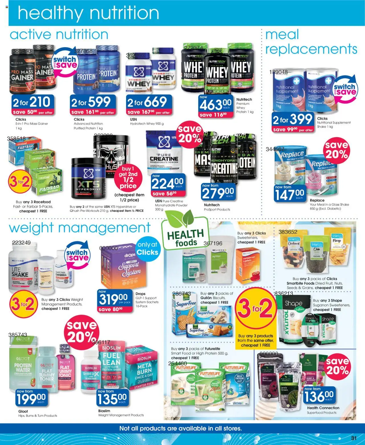 Clicks Specials │ valid from 07.08.2025 | Page: 27 | Products: Sweetener, Toner, Switch, Water