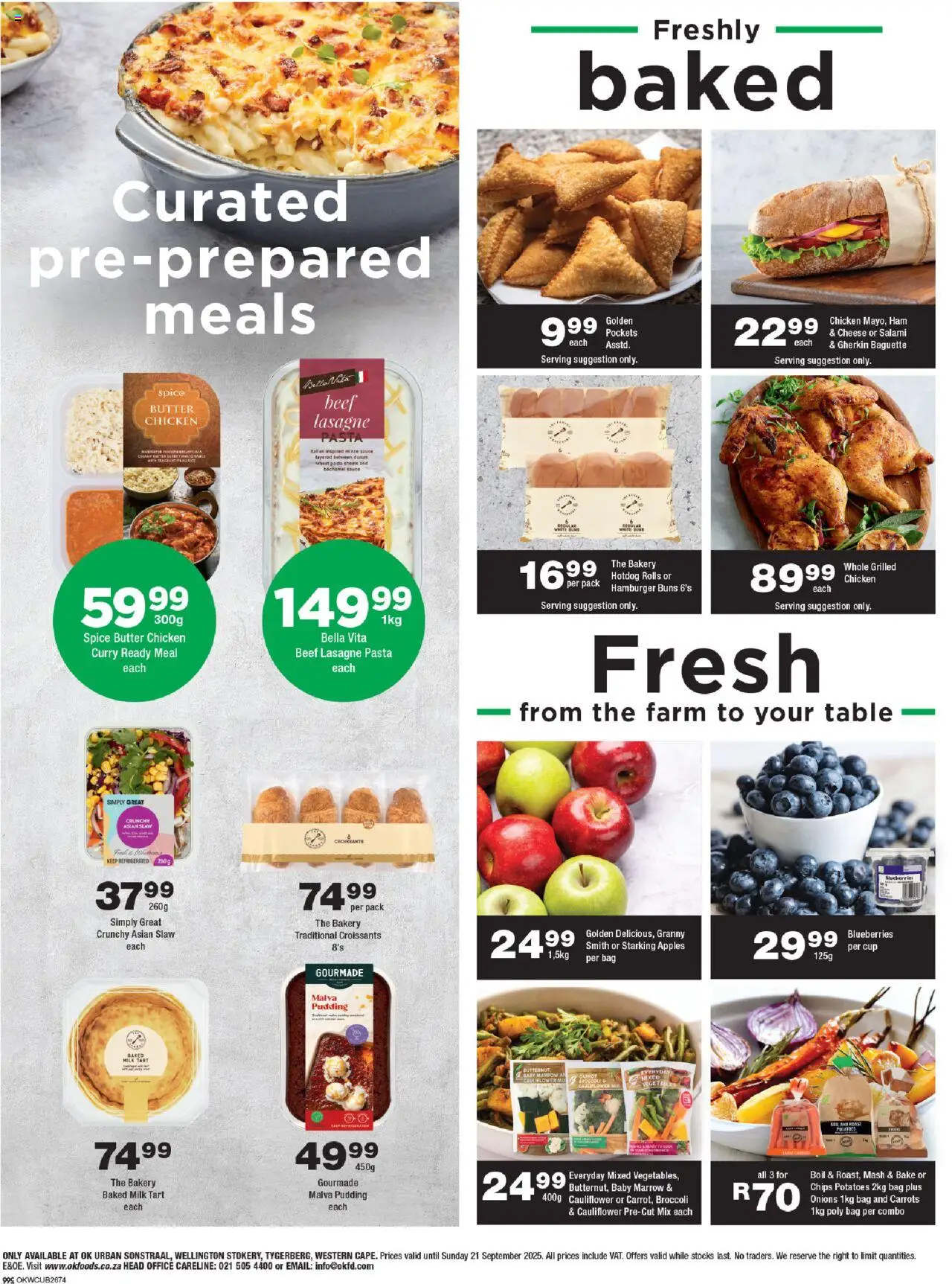 New OK Foods catalogue – valid from 10.09.2025 | Page: 2 | Products: Cauliflower, Bakery, Chips, Onions