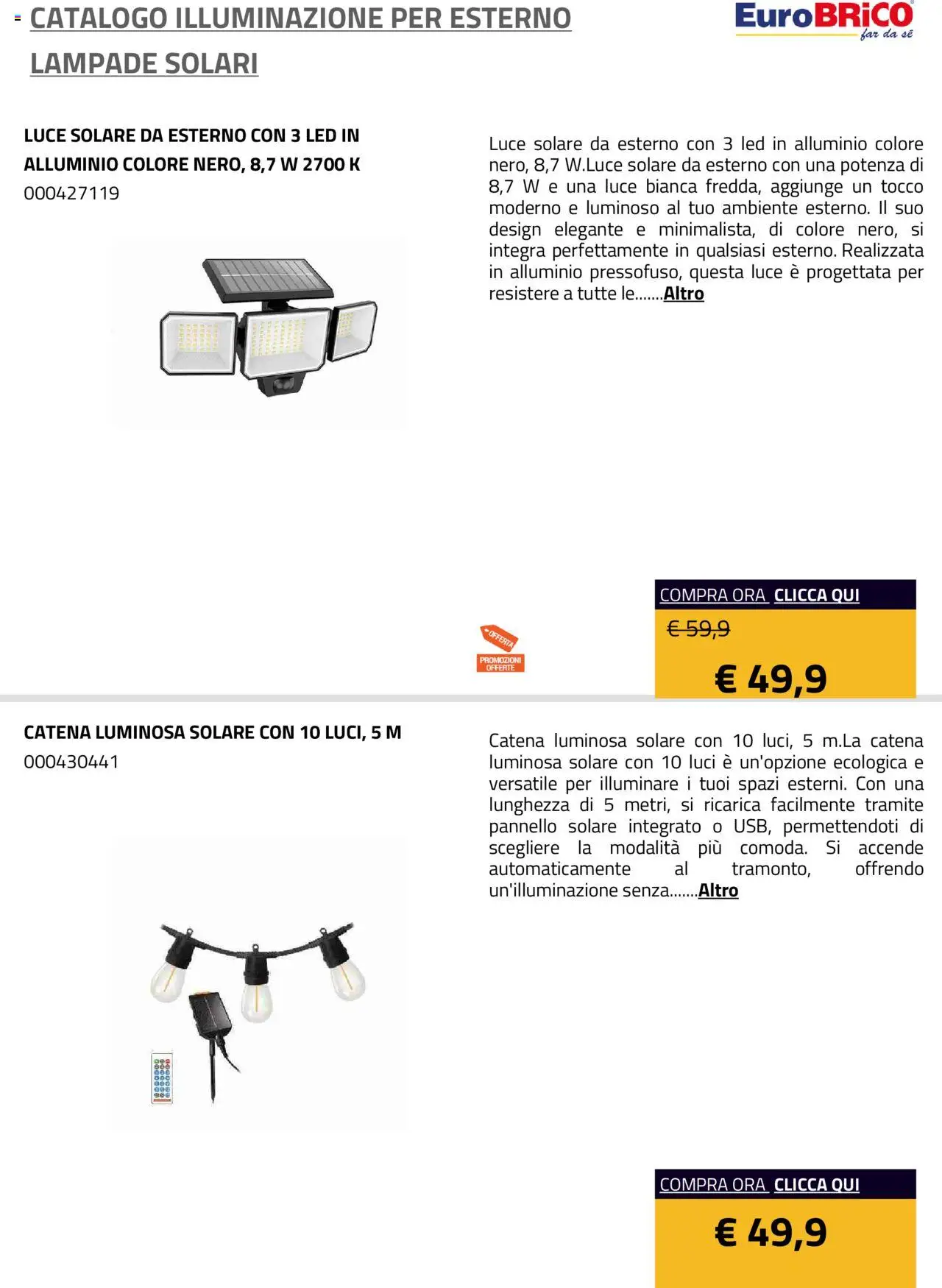 Volantino Eurobrico del 23.07.2025 | Pagina: 43 | Prodotti: Alluminio, Luce solare