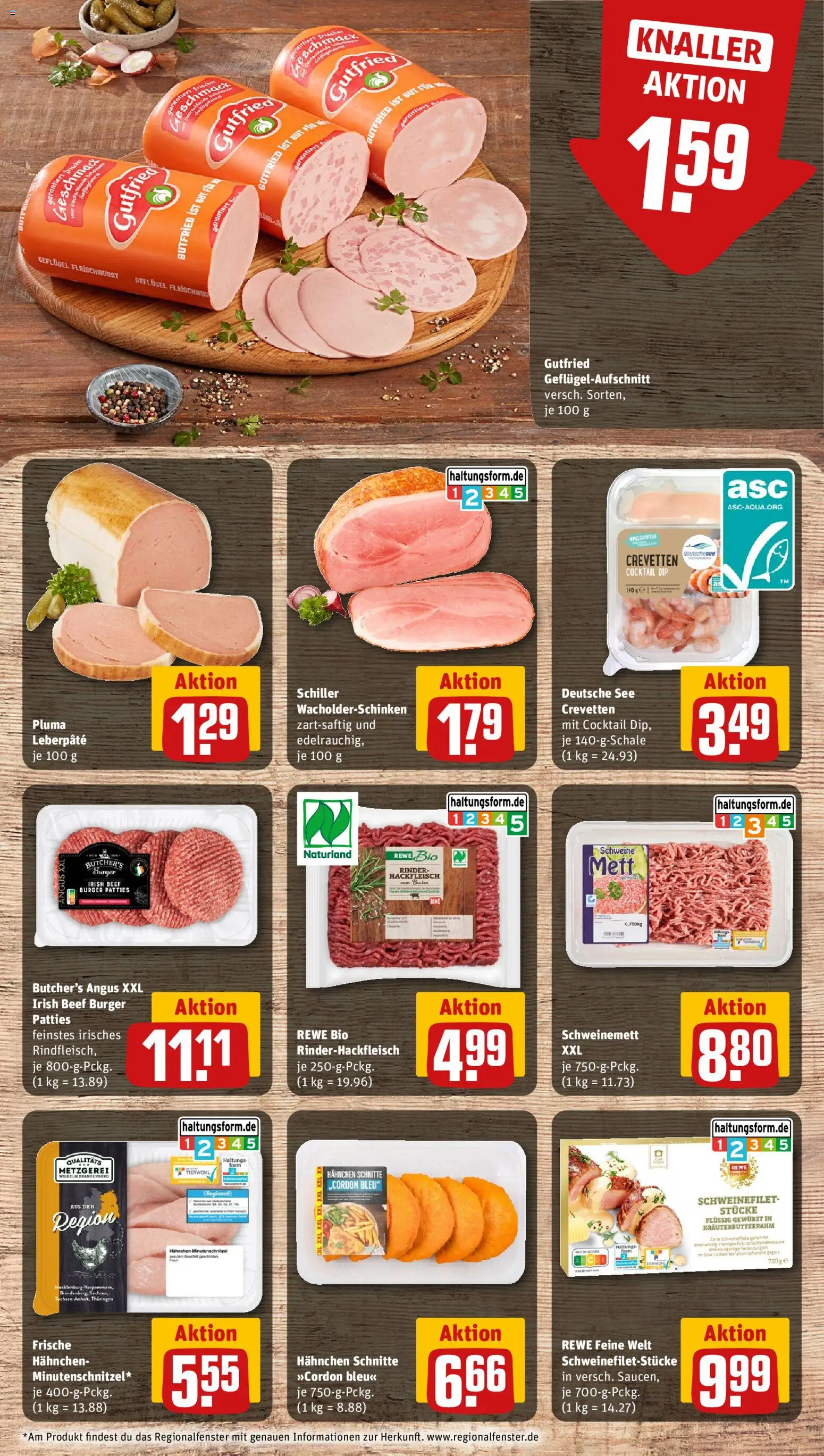 Rewe Prospekt 	 – gültig ab 17.11.2025 | Seite: 8 | Produkte: Hahnchen, Schweinefilet, Salat, Hackfleisch