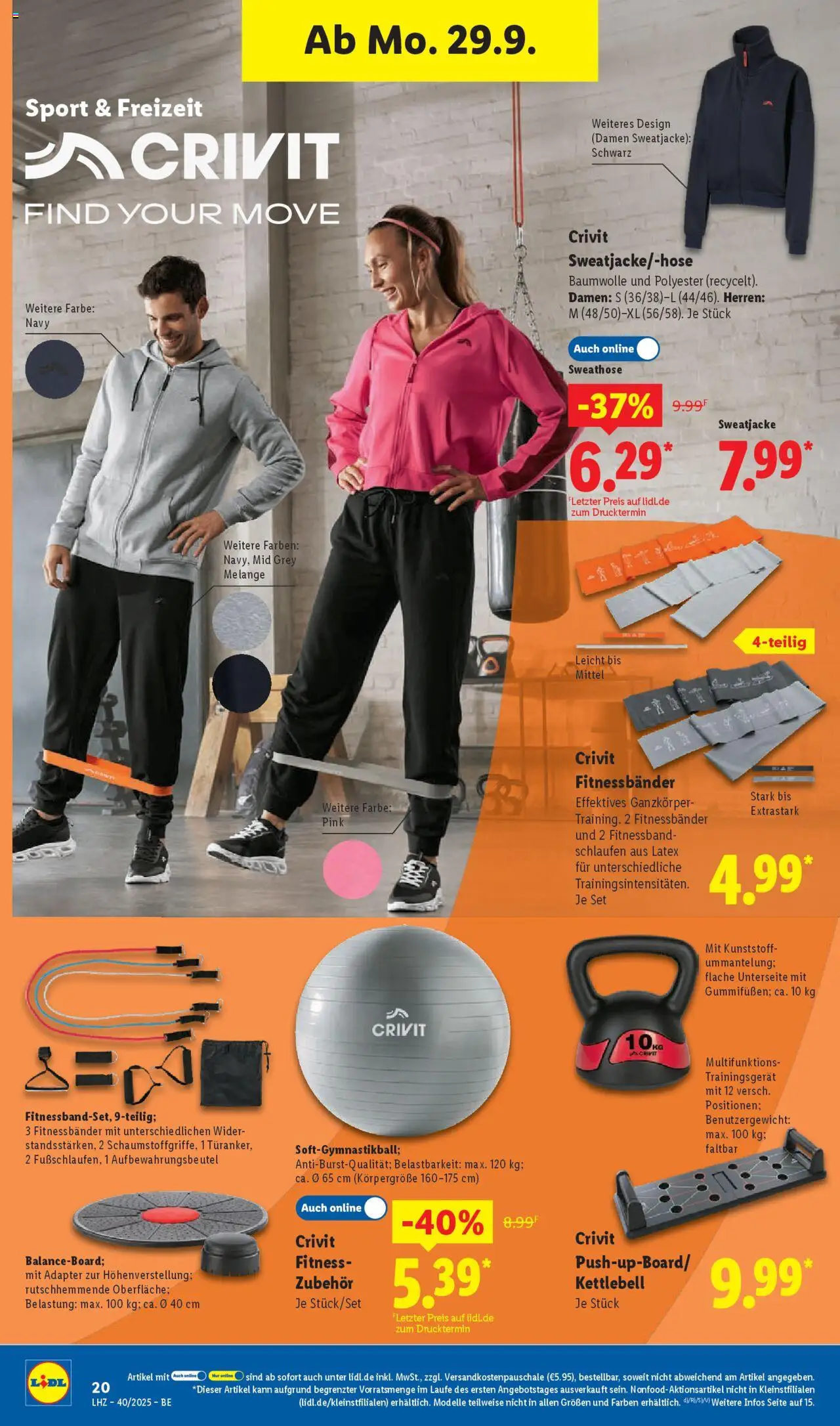 Lidl Prospekt Zossen – gültig ab 29.09.2025 | Seite: 30 | Produkte: Adapter, Sweathose, Sweatjacke
