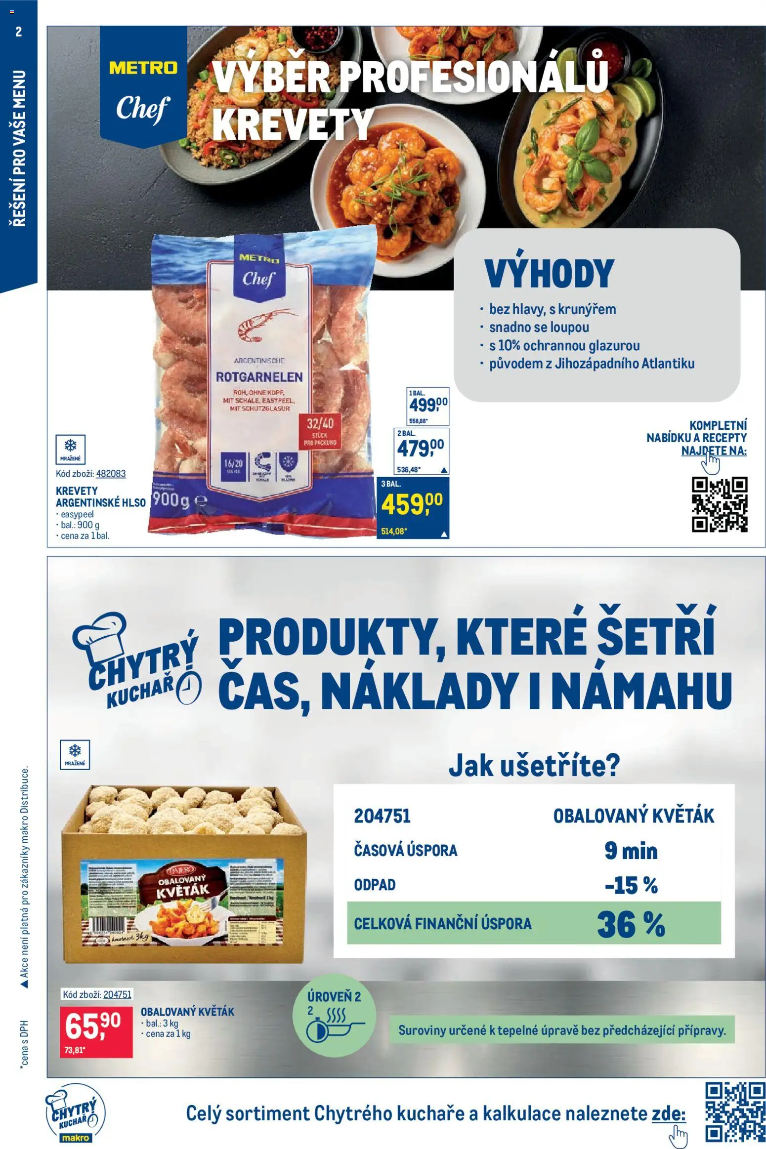 Makro leták - Gastronomie od 11.02.2026 | Strana: 2 | Produkty: Květák, Krevety