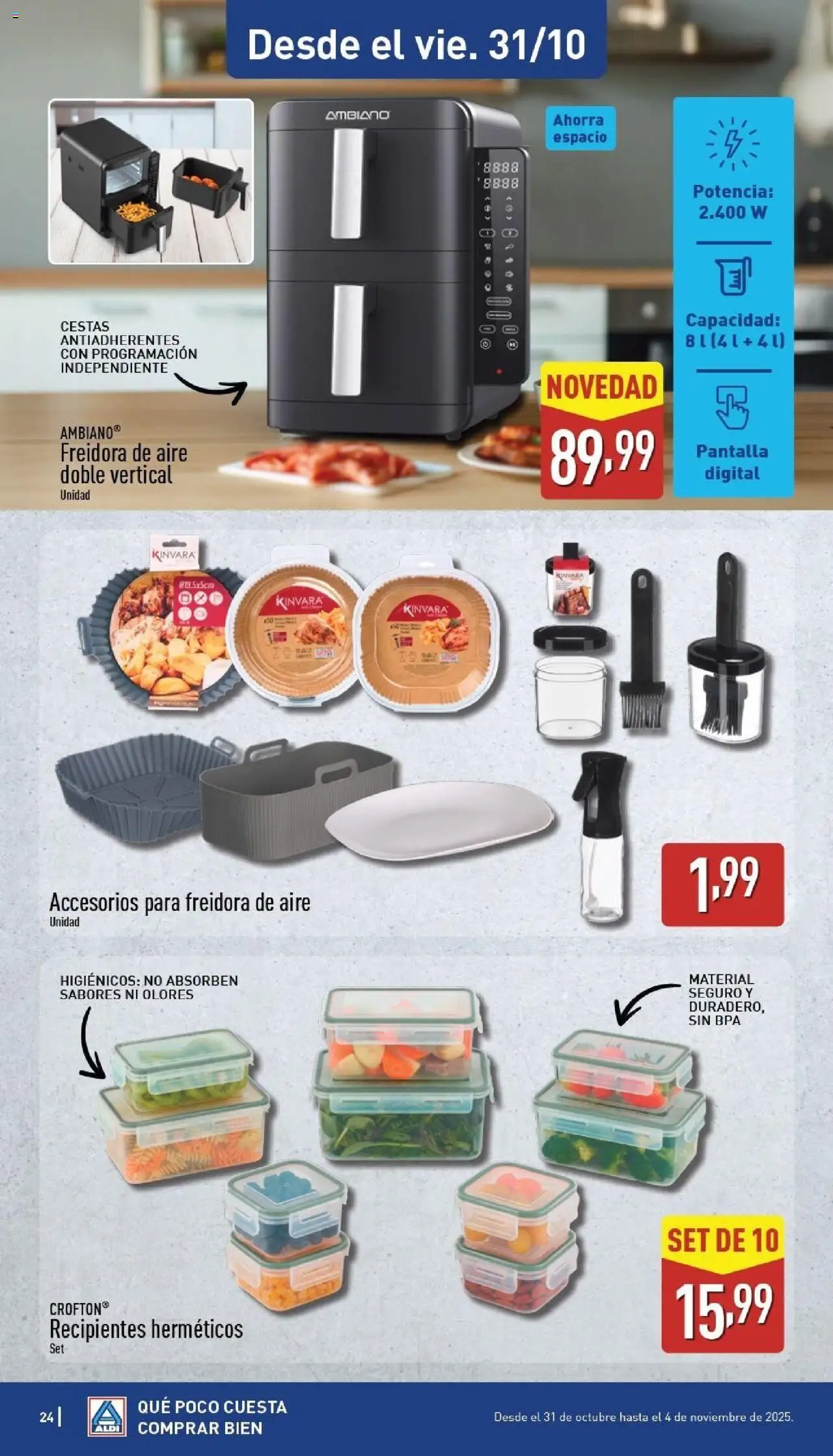 Aldi folleto Baleares │ válido desde el 27.10.2025 | Página: 24 | Productos: Freidora