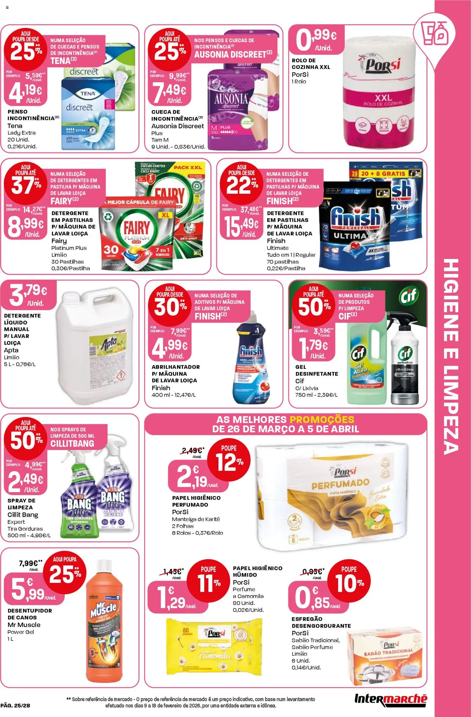 Intermarché Folheto Contact │ válido de 26.03.2026 | Página: 25 | Produtos: Máquina de lavar, Abrilhantador, Base, Detergente