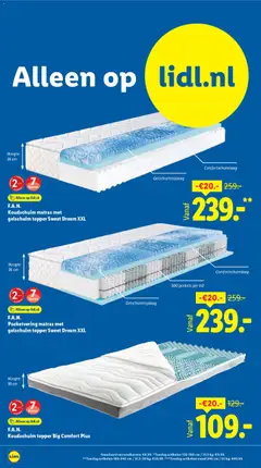 F.A.N. Koudschuim matras met gelschuim topper Sweet Dream XXL, Koudschuim matras met gelschuim topper Sweet Dream XXL, hoogte 26 cm, 7 Zones - Voorbeeld van een folder van Lidl, geldig van 23.03.2026 | Pagina: 25 | Producten: Matras