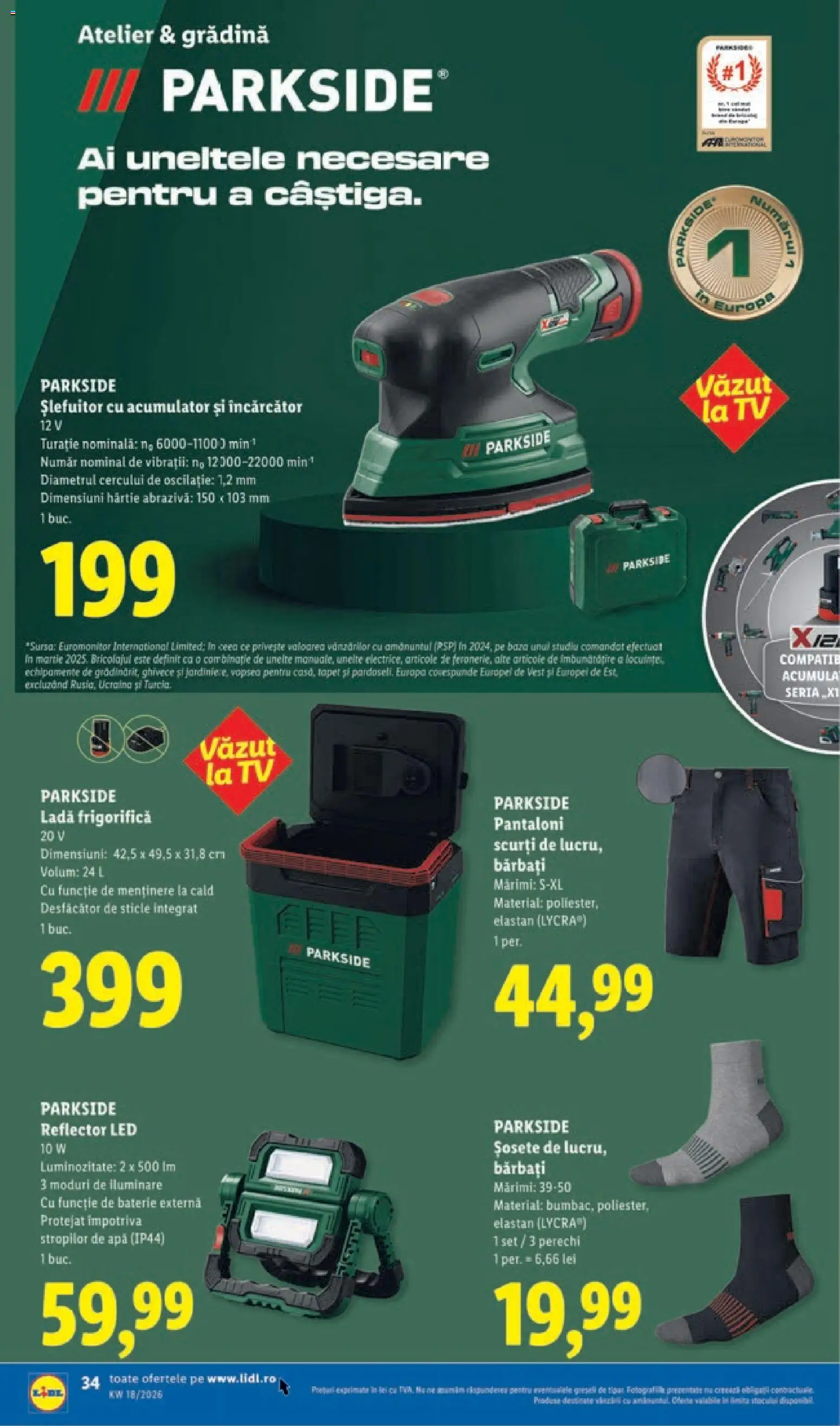 Noul catalog Lidl – valabil de la 27.04.2026 | Pagină: 34 | Produse: Încărcător, Baterie, Pantaloni, Apă