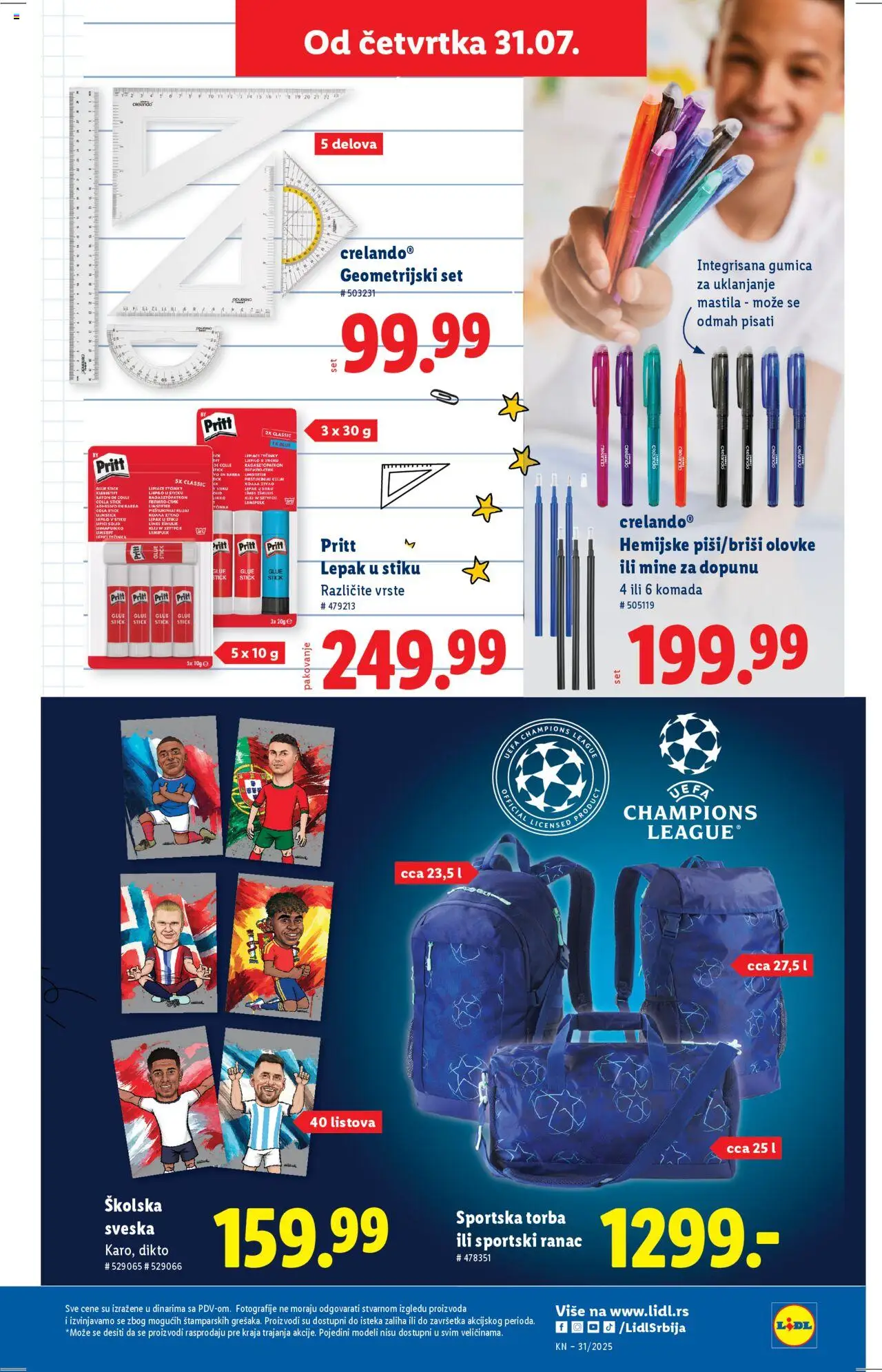 Lidl katalog - važi od 31.07.2025 | Strana: 7 | Proizvode: Ranac, Pakovanje, Torba