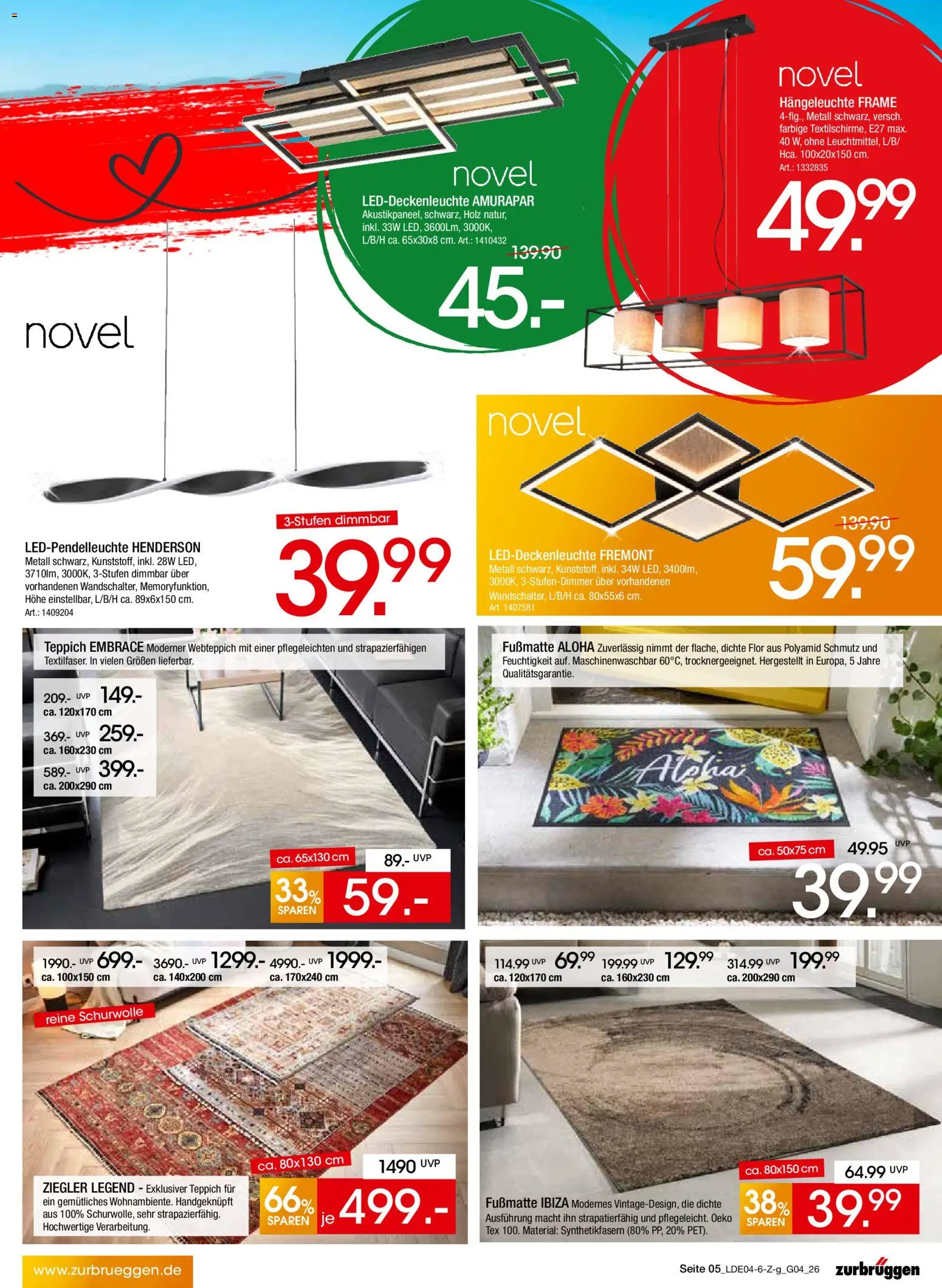 Zurbrüggen Italienische Wochen – gültig ab 11.04.2026 | Seite: 5 | Produkte: Teppich, Fußmatte