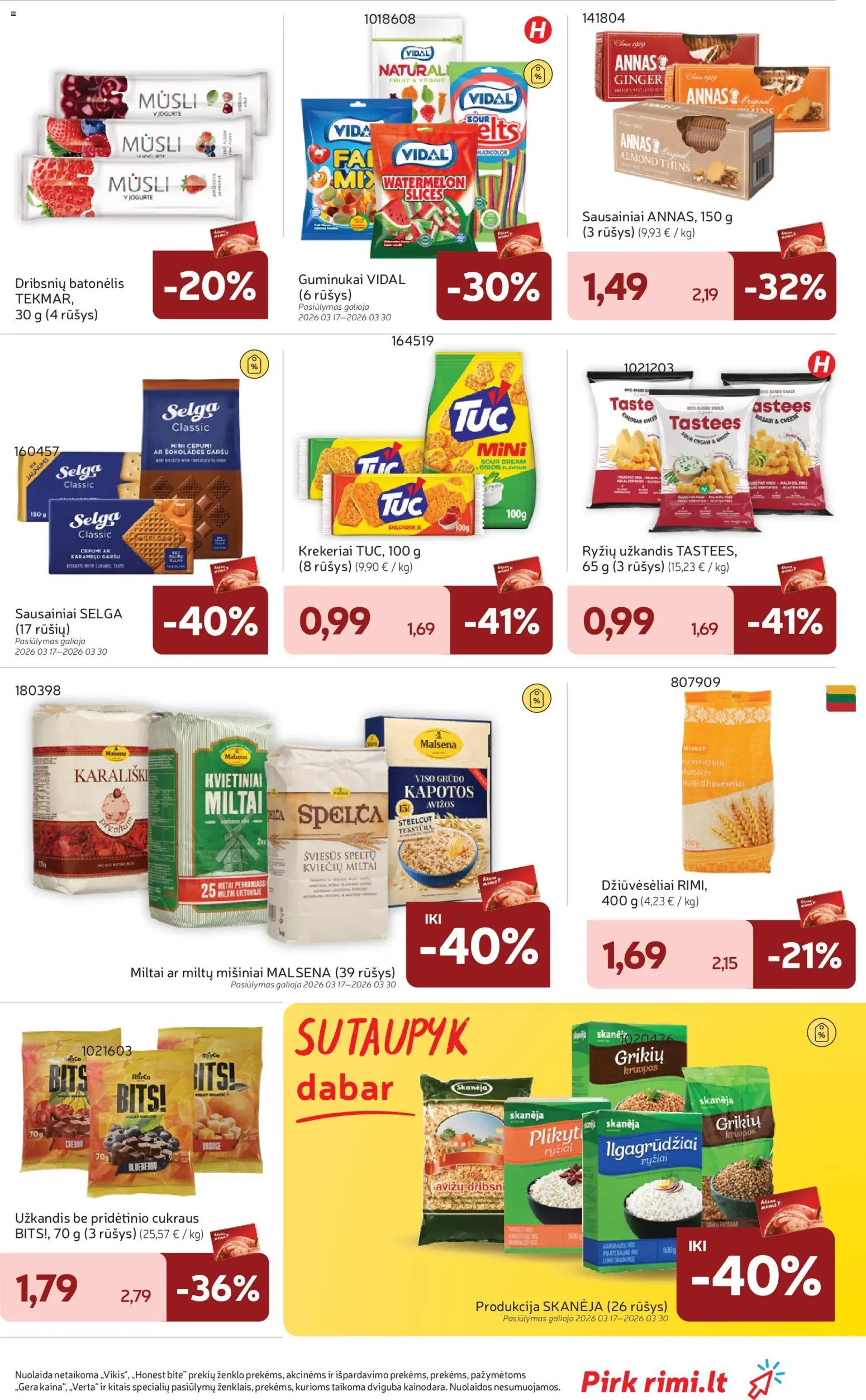 Rimi akcijos nuo 24.03.2026 | Puslapis: 23 | Prekių: Sausainiai, Paprika, Ryžiai, Guminukai