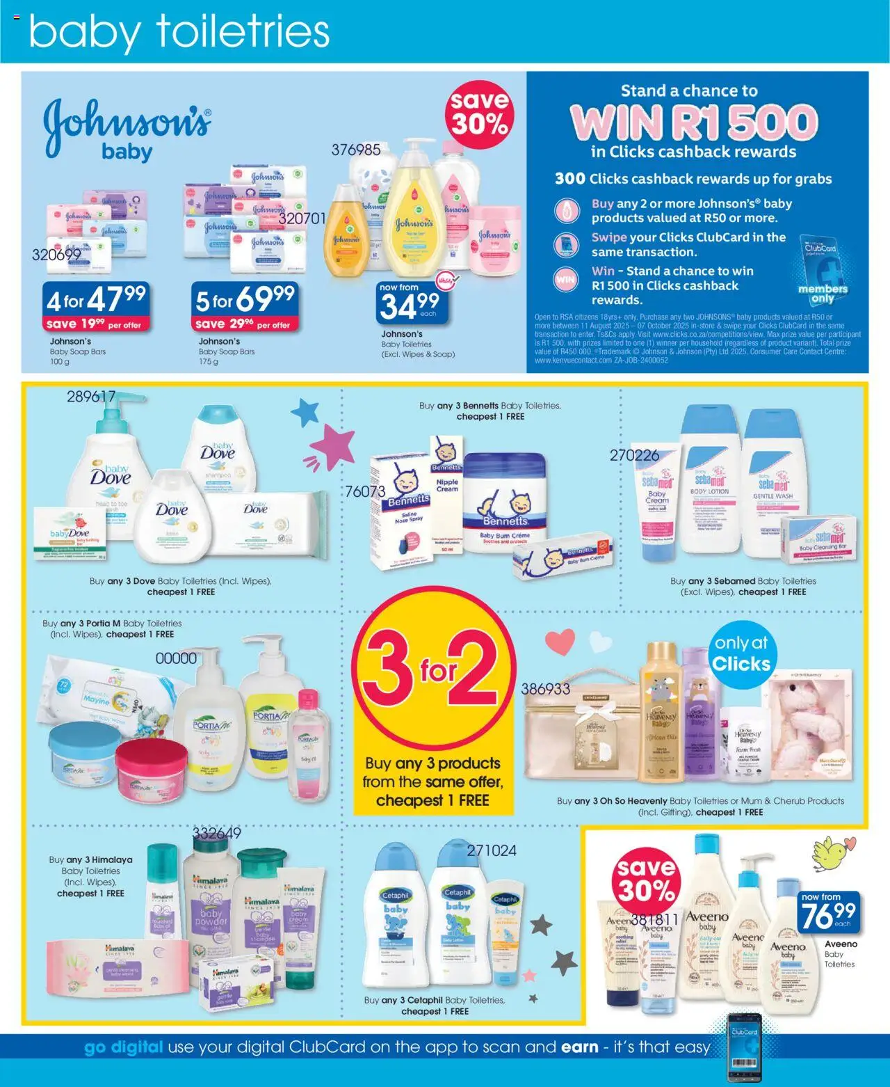 Clicks - Pay Day Savings │ valid from 21.08.2025 | Page: 36 | Products: Powder, Shampoo, Cream, Lotion