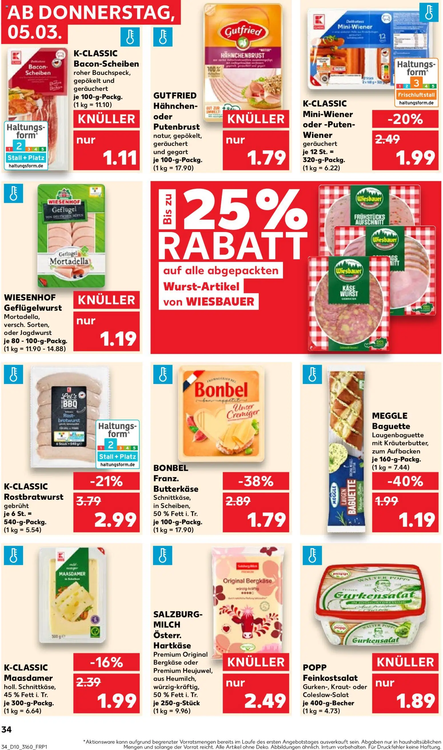 Kaufland prospekt Frankfurt (Oder)	 – gültig ab 05.03.2026 | Seite: 34 | Produkte: Milch, Bratwurst, Kraut, Hahnchenbrust