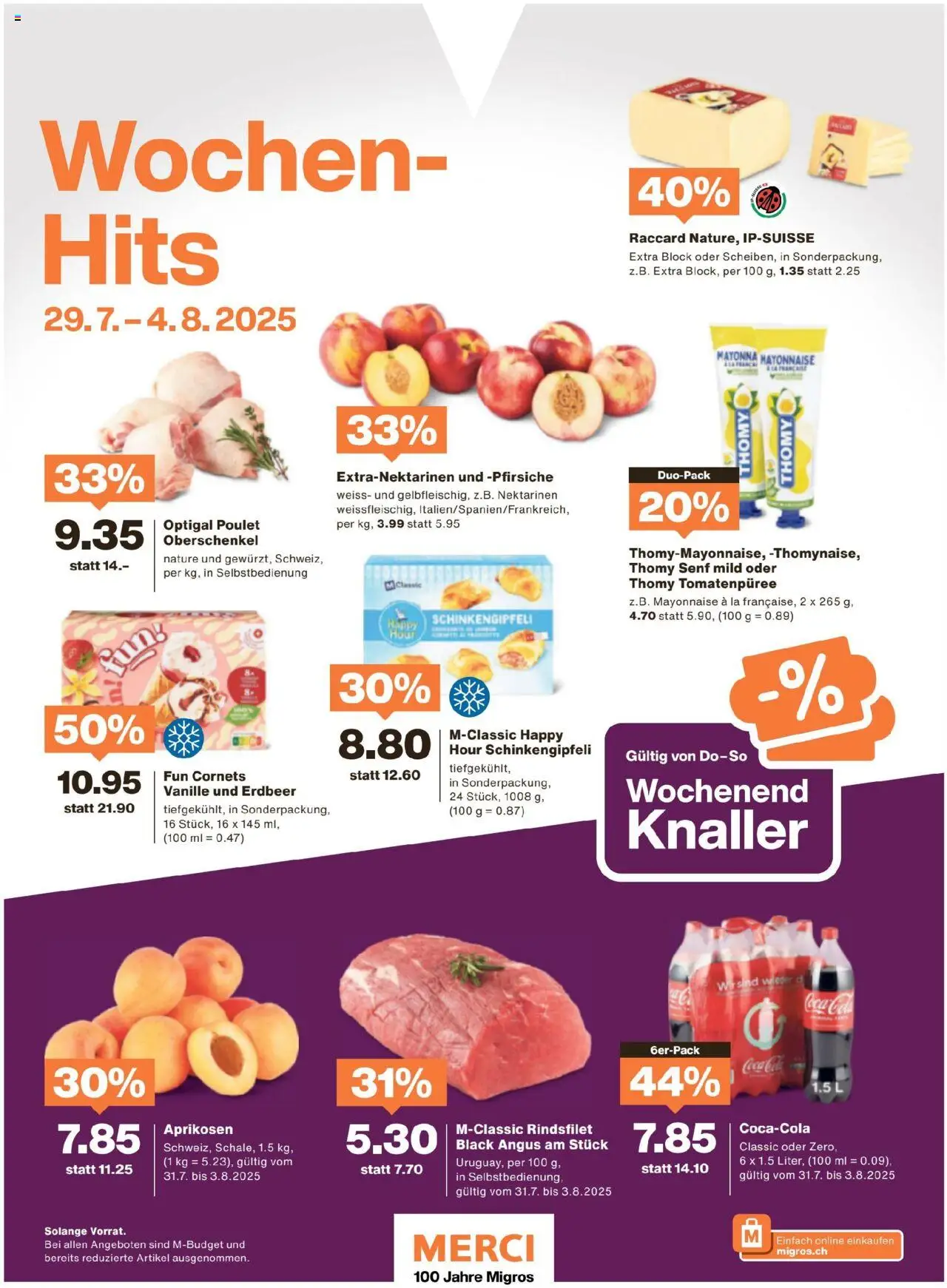 Migros - Magazin ab 28.07.2025 | Seite: 48 | Produkte: Coca Cola, Nektarinen, Tomatenpüree, Mayonnaise