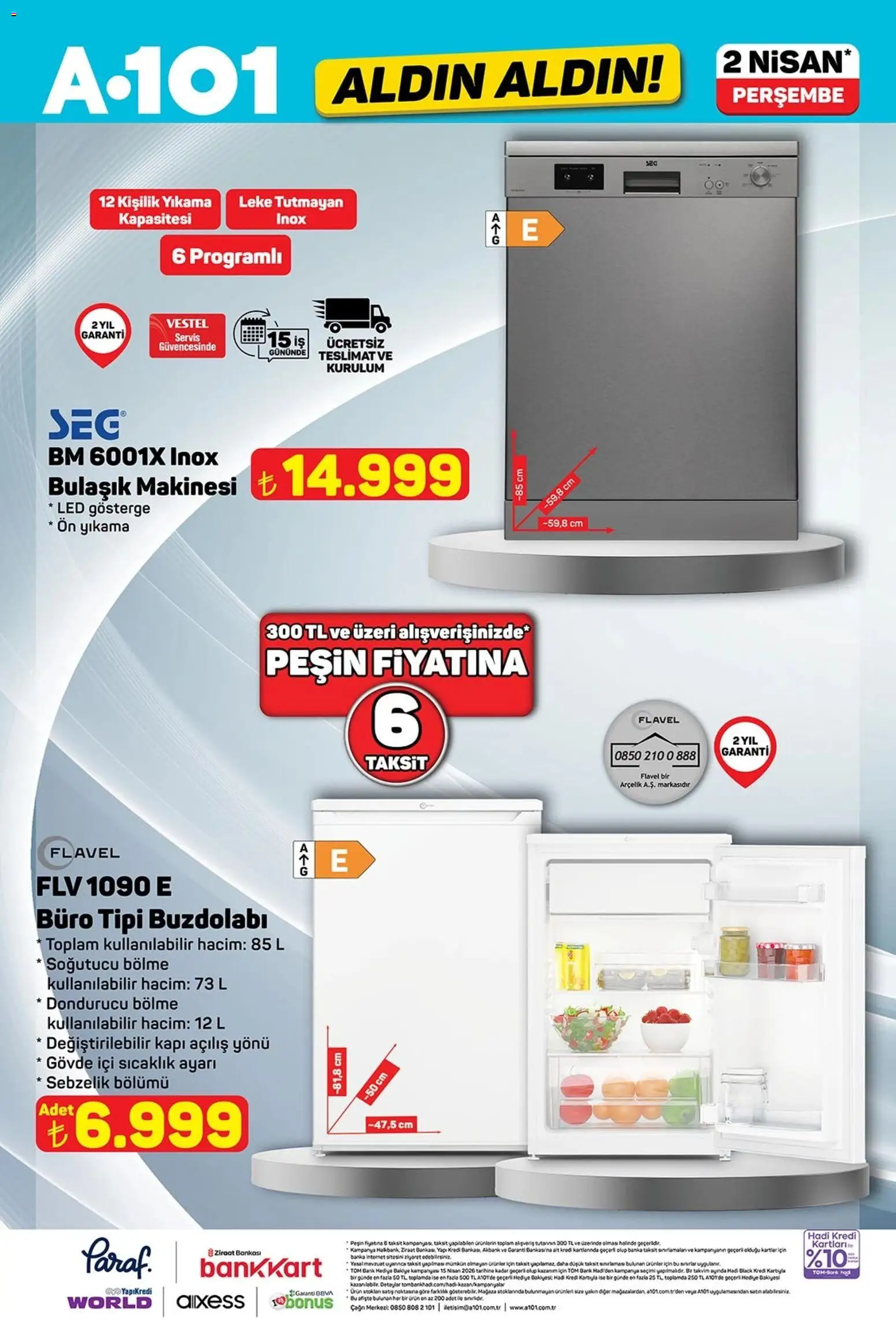 A101 - Katalog Aldın Aldın - 02.04.2026 tarihinden itibaren geçerlidir | Sayfa: 10 | Ürünler: Buzdolabı, Dondurucu, Bulaşık makinesi