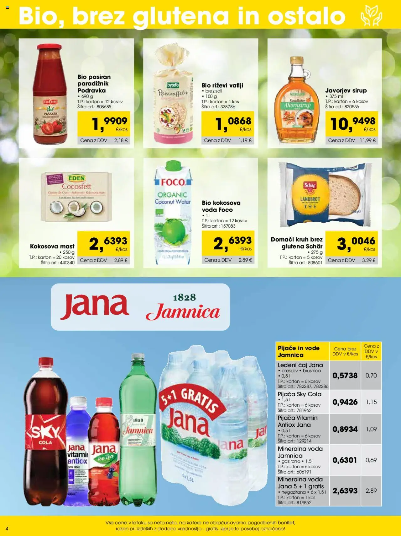 Tuš katalog cash & carry trgovec │ velja od 01.08.2025 | Stran: 4 | Izdelki: Sirup, Kruh, Paradiznik, Breskev