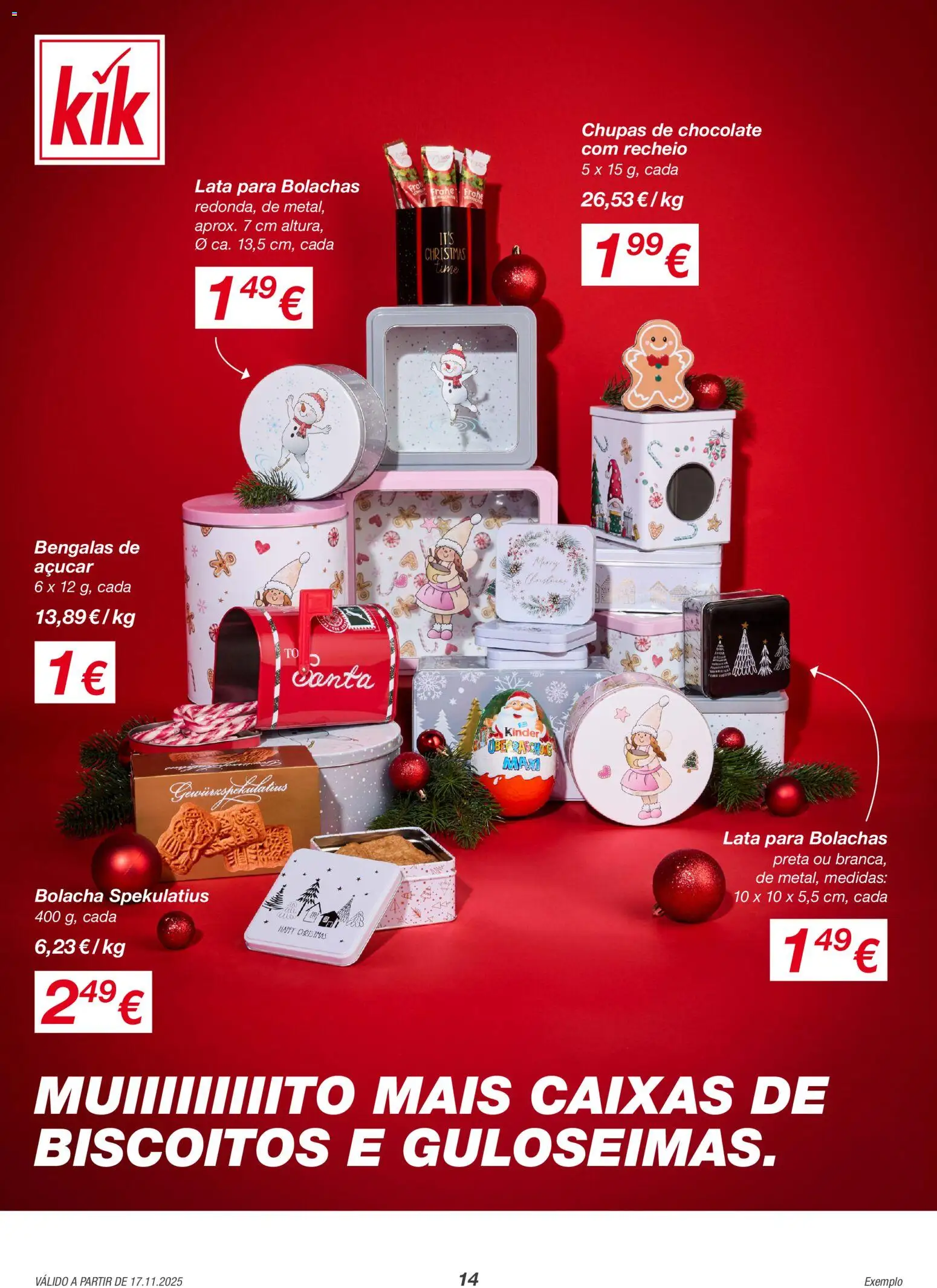KIK Black Friday │ válido de 17.11.2025 | Página: 14 | Produtos: Bolachas, Chocolate, Açúcar, Biscoitos