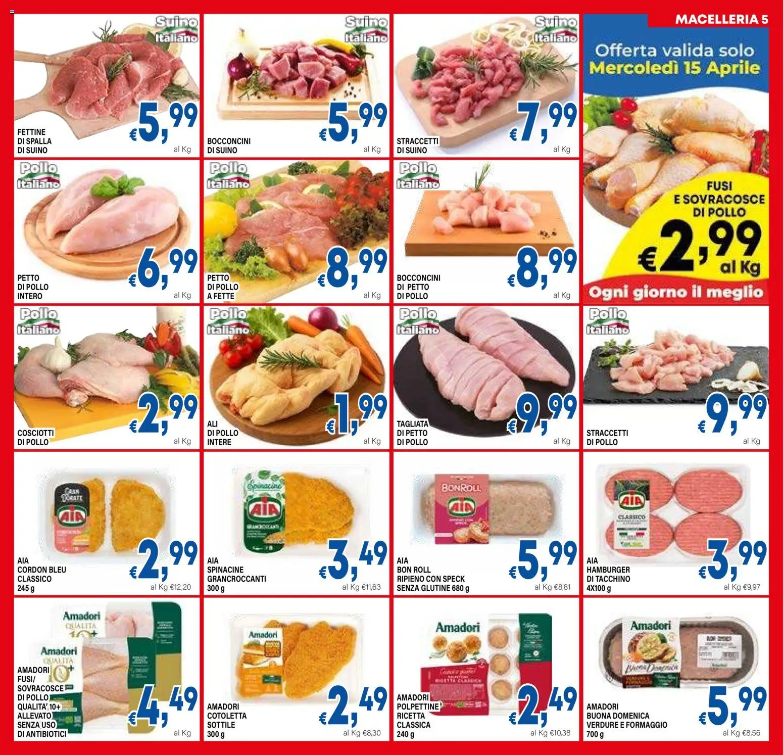 Volantino DEM del 07.04.2026 | Pagina: 5 | Prodotti: Speck, Verdure, Suino, Tacchino