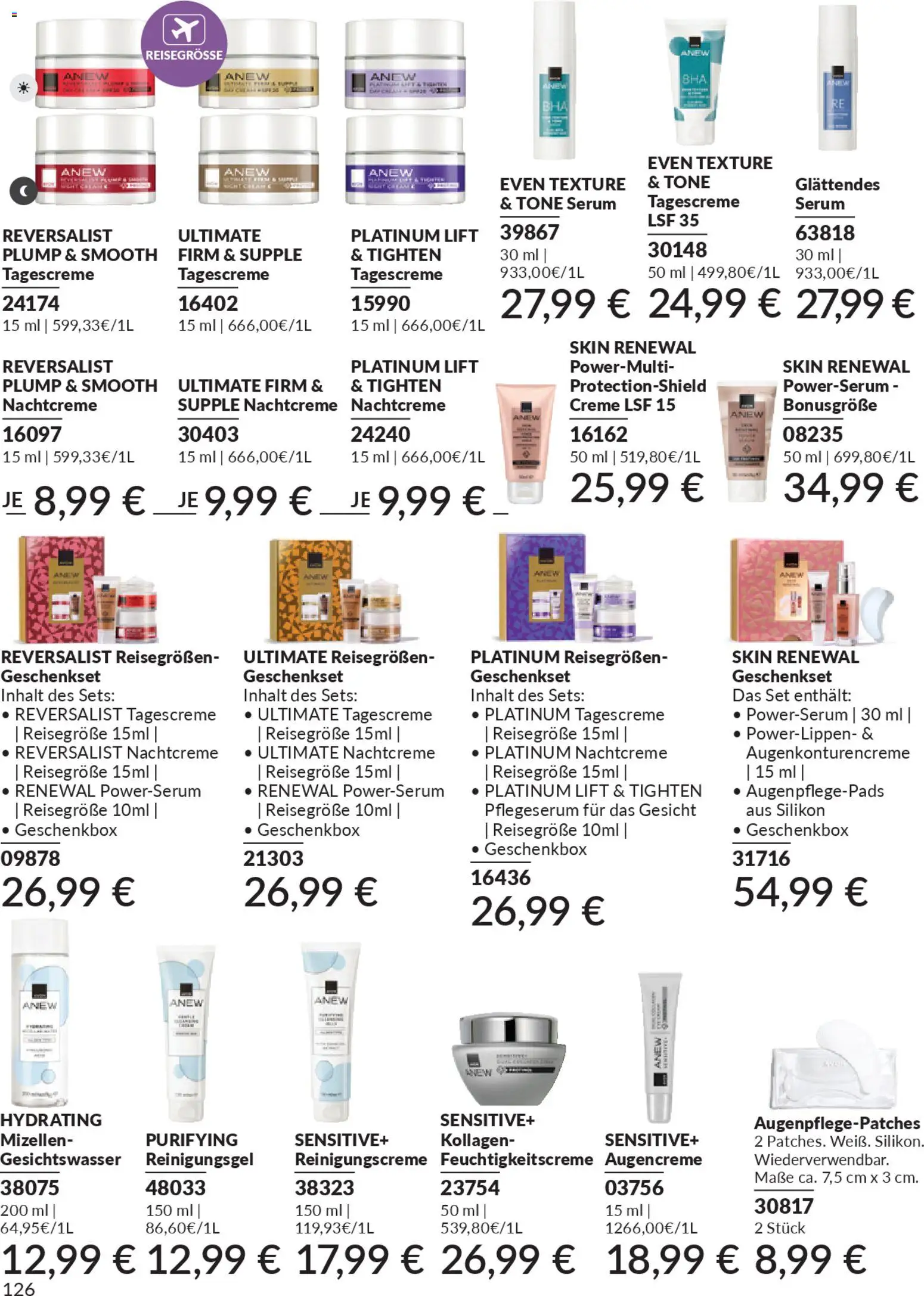 AVON Katalog Januar 2026 – gültig ab 01.01.2026 | Seite: 128 | Produkte: Creme, Serum, Tagescreme, Nachtcreme