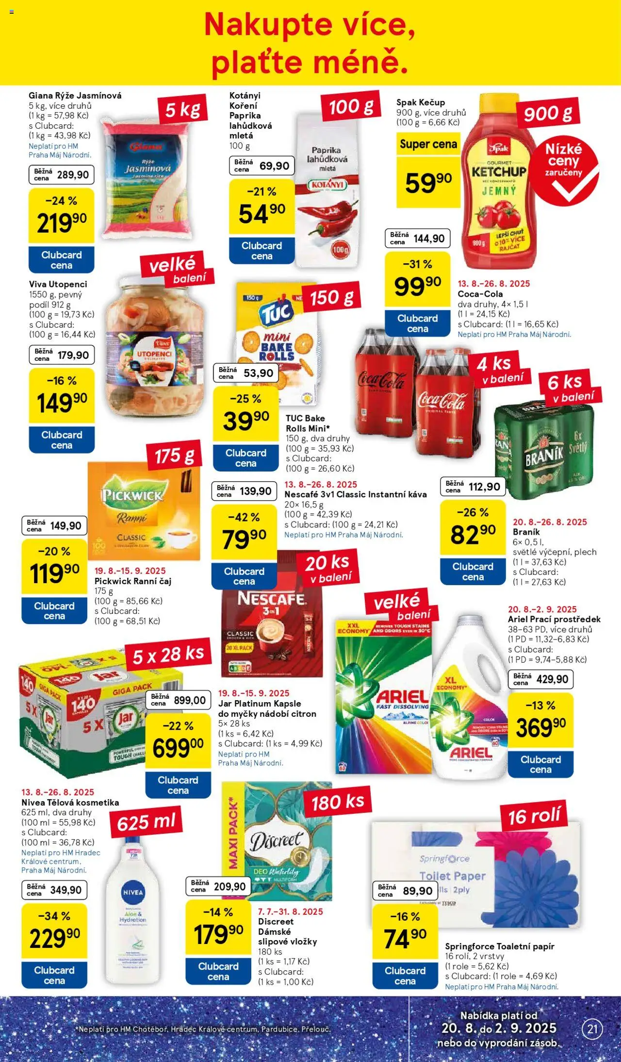 Tesco leták - Hypermarket od 20.08.2025 | Strana: 21 | Produkty: Káva, Nádobí, Toaletní papír, Braník