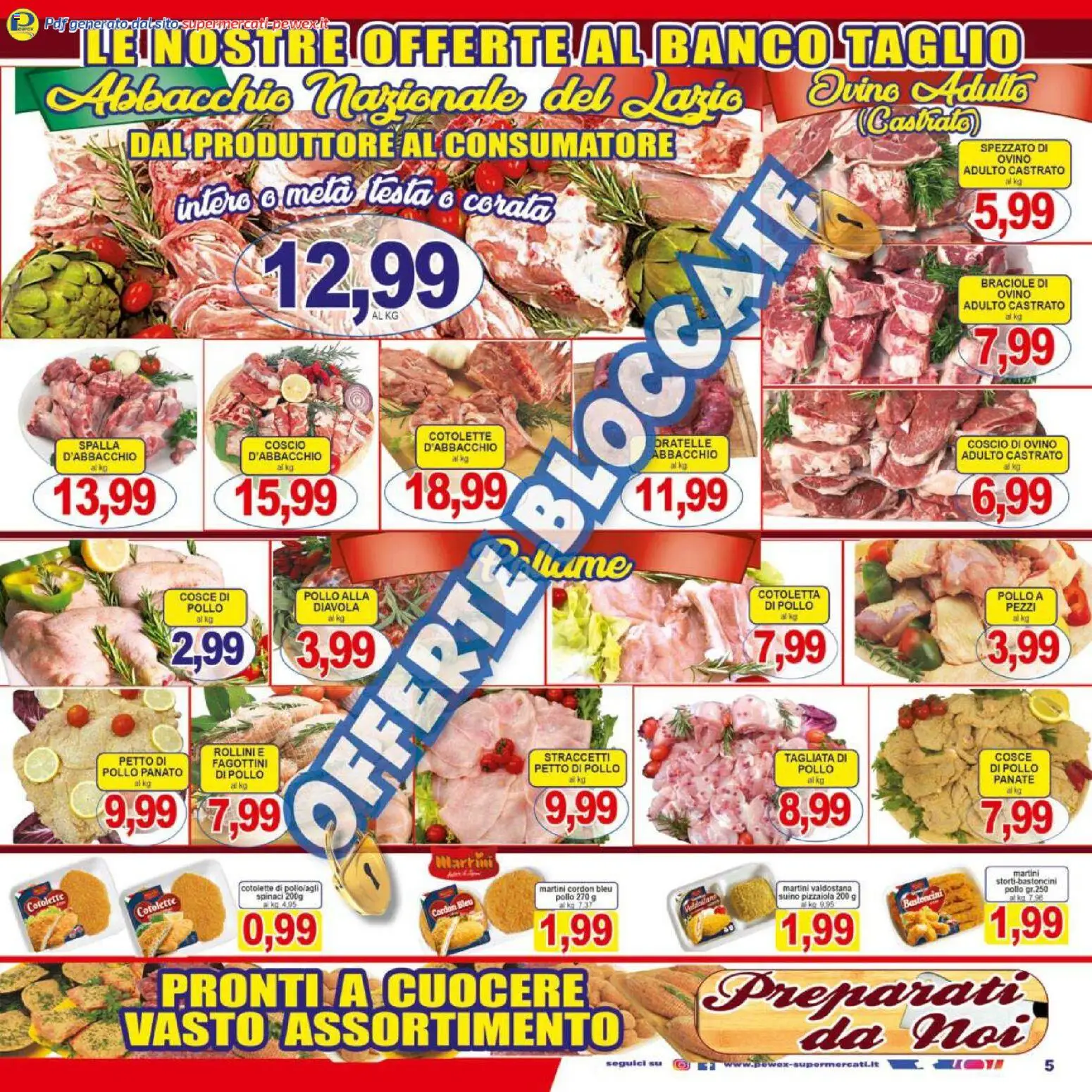 Volantino Pewex del 07.11.2025 | Pagina: 5 | Prodotti: Petto di Pollo, Pollo, Suino, Ovino