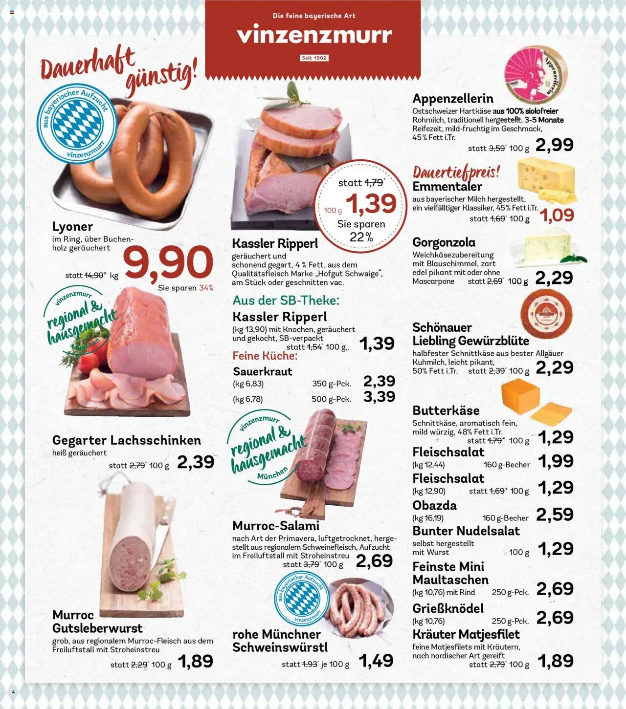 AEZ Prospekt 	 – gültig ab 20.10.2025 | Seite: 4 | Produkte: Milch, Mascarpone, Wurst, Maultaschen