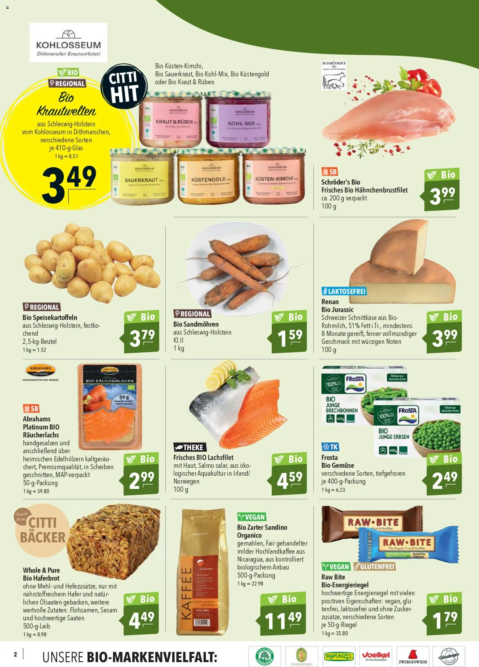 CITTI Markt Prospekt 	 – gültig ab 14.01.2026 | Seite: 2 | Produkte: Kaffee, Frosta, Kraut, Erbsen