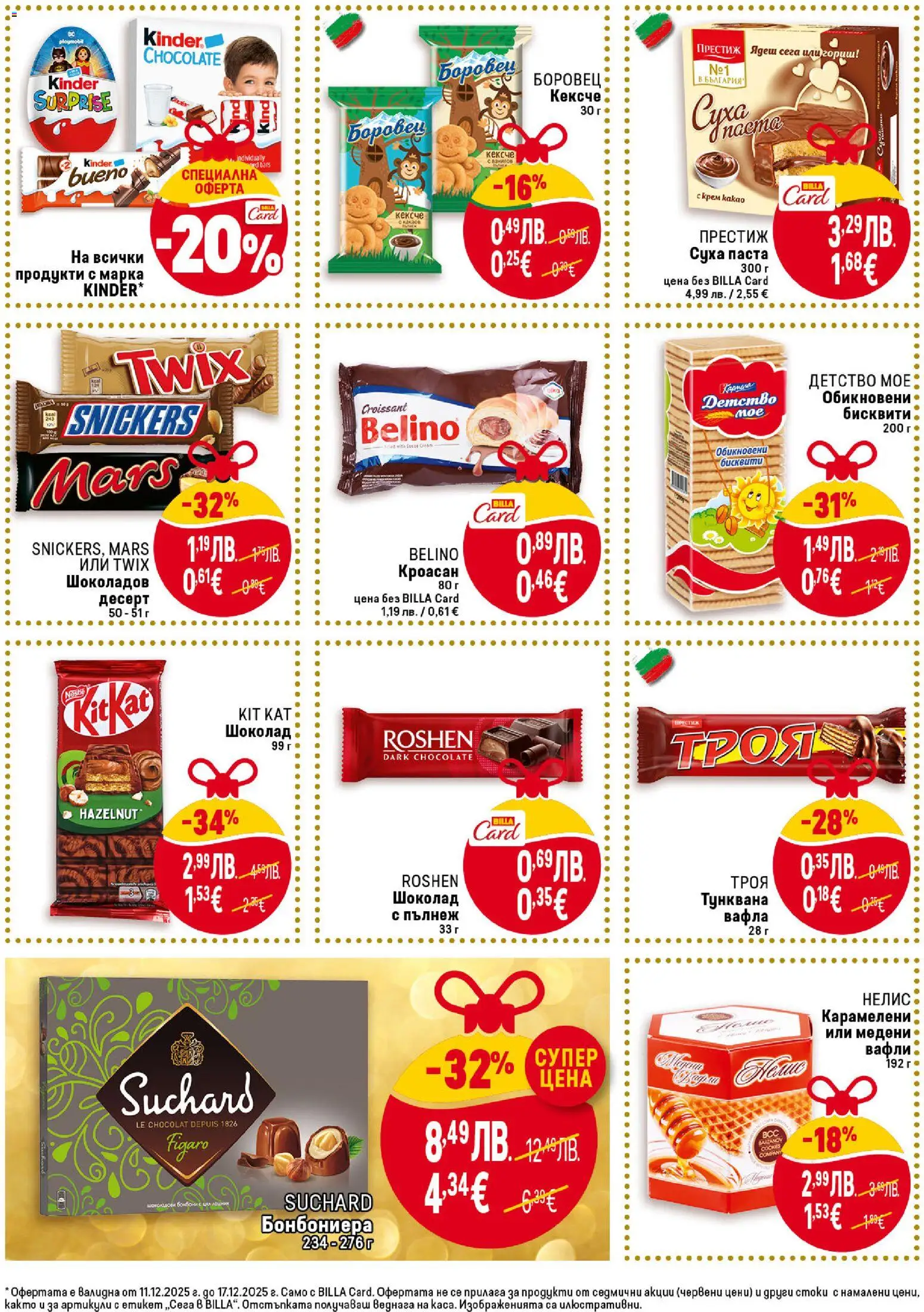 {H1} | Страница: 28 | Продукти: Шоколад, Суха паста, Кроасан, Тунквана вафла