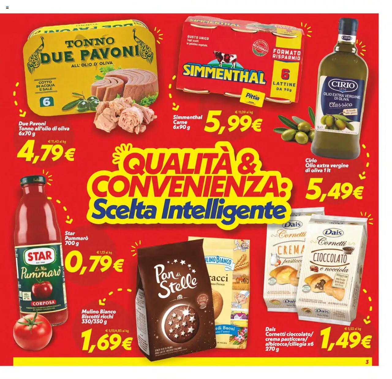 Volantino SuperConveniente del 03.06.2025 | Pagina: 3 | Prodotti: Biscotti, Sale, Latte, Olio