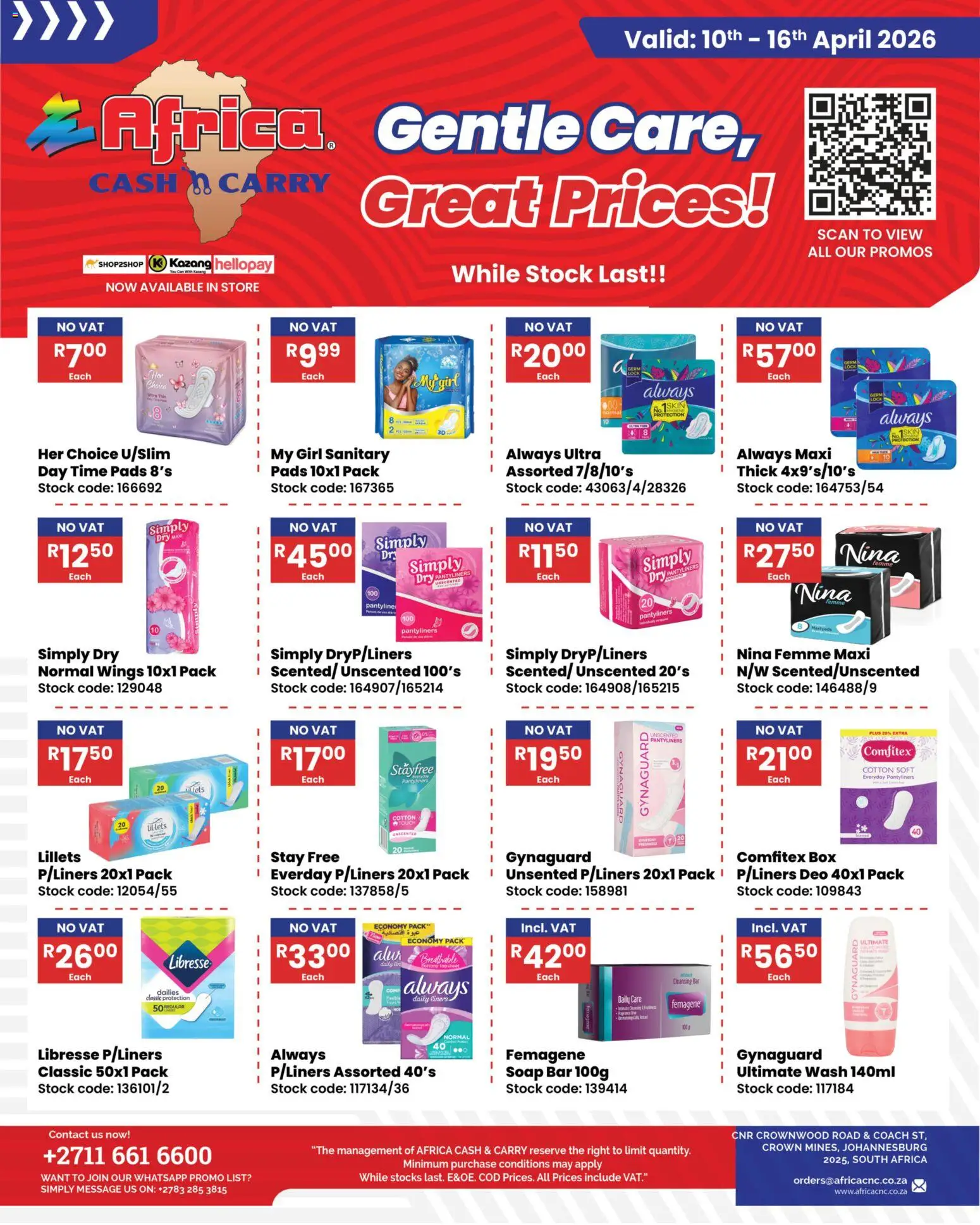 New Africa Cash & Carry catalogue – valid from 10.04.2026 | Page: 1 | Products: Lock, Box, Pads, Stock