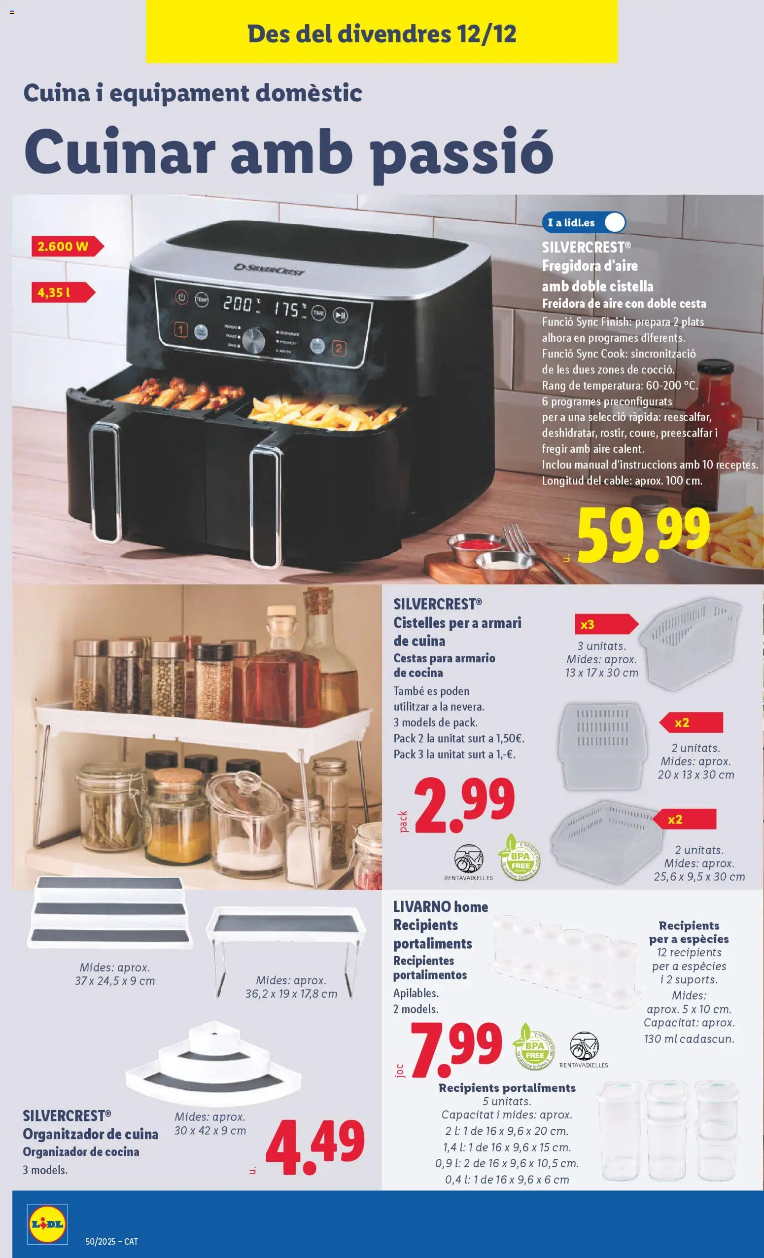 Lidl folleto de bazar │ válido desde el 08.12.2025 | Página: 24 | Productos: Organizador de cocina, Freidora, Armario, Cesta