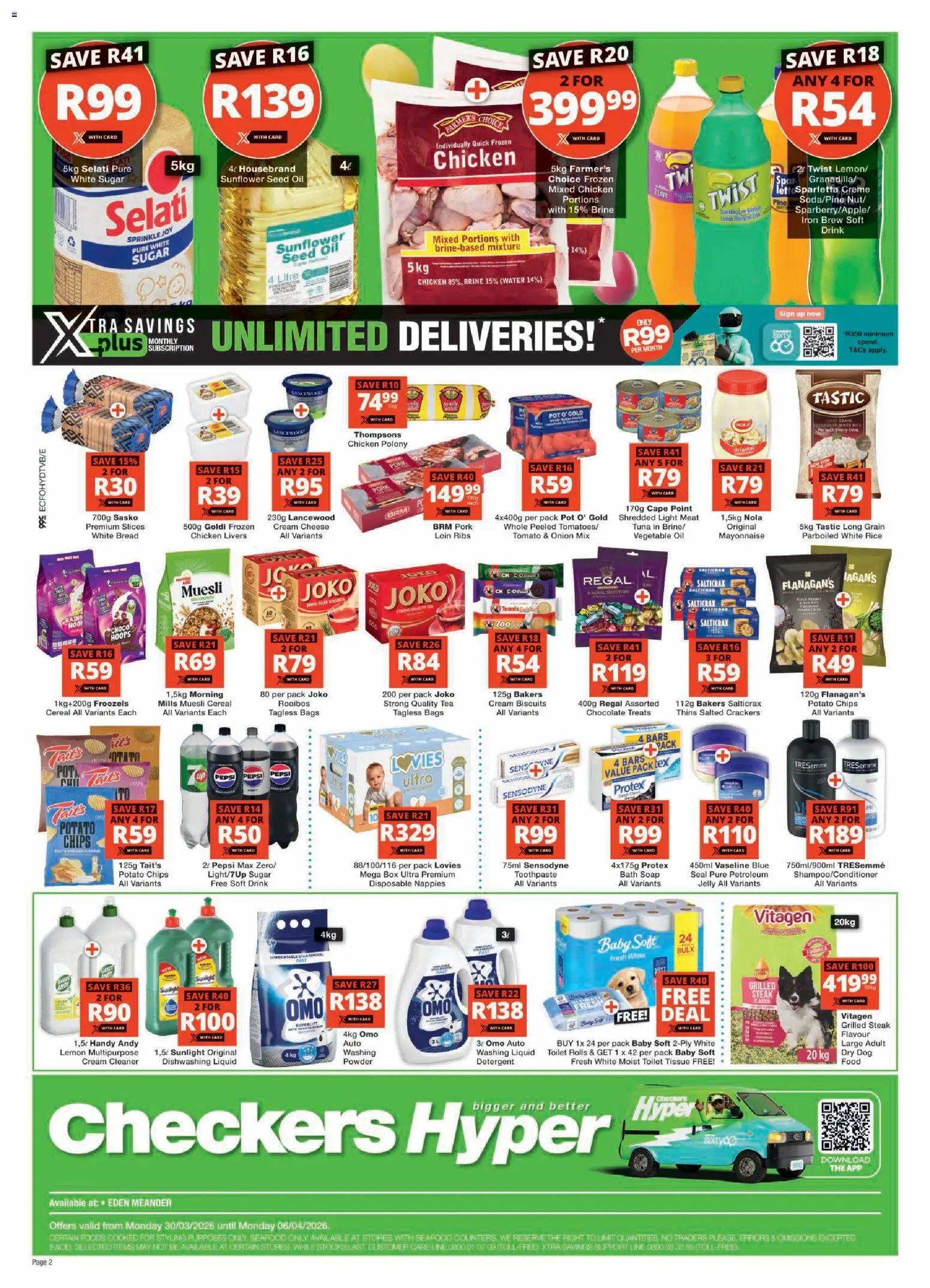 New Checkers catalogue – valid from 29.03.2026 | Page: 2 | Products: Iron, Biscuits, Mayonnaise, Lemon