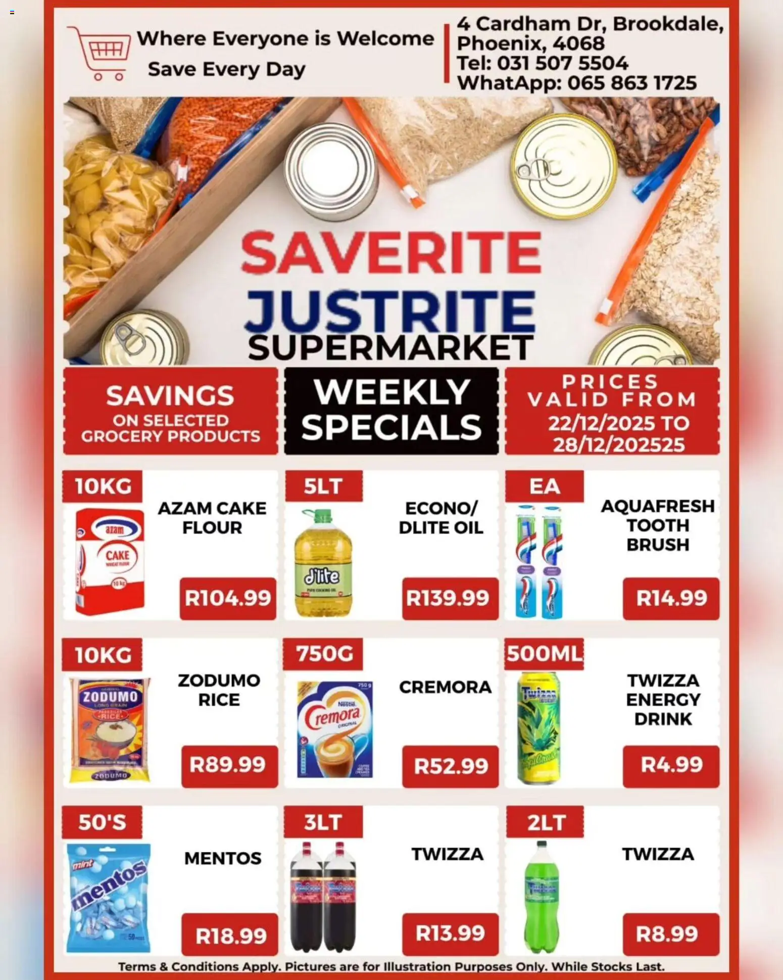 New Saverite catalogue – valid from 22.12.2025 | Page: 1 | Products: Cake, Flour, Oil, Rice