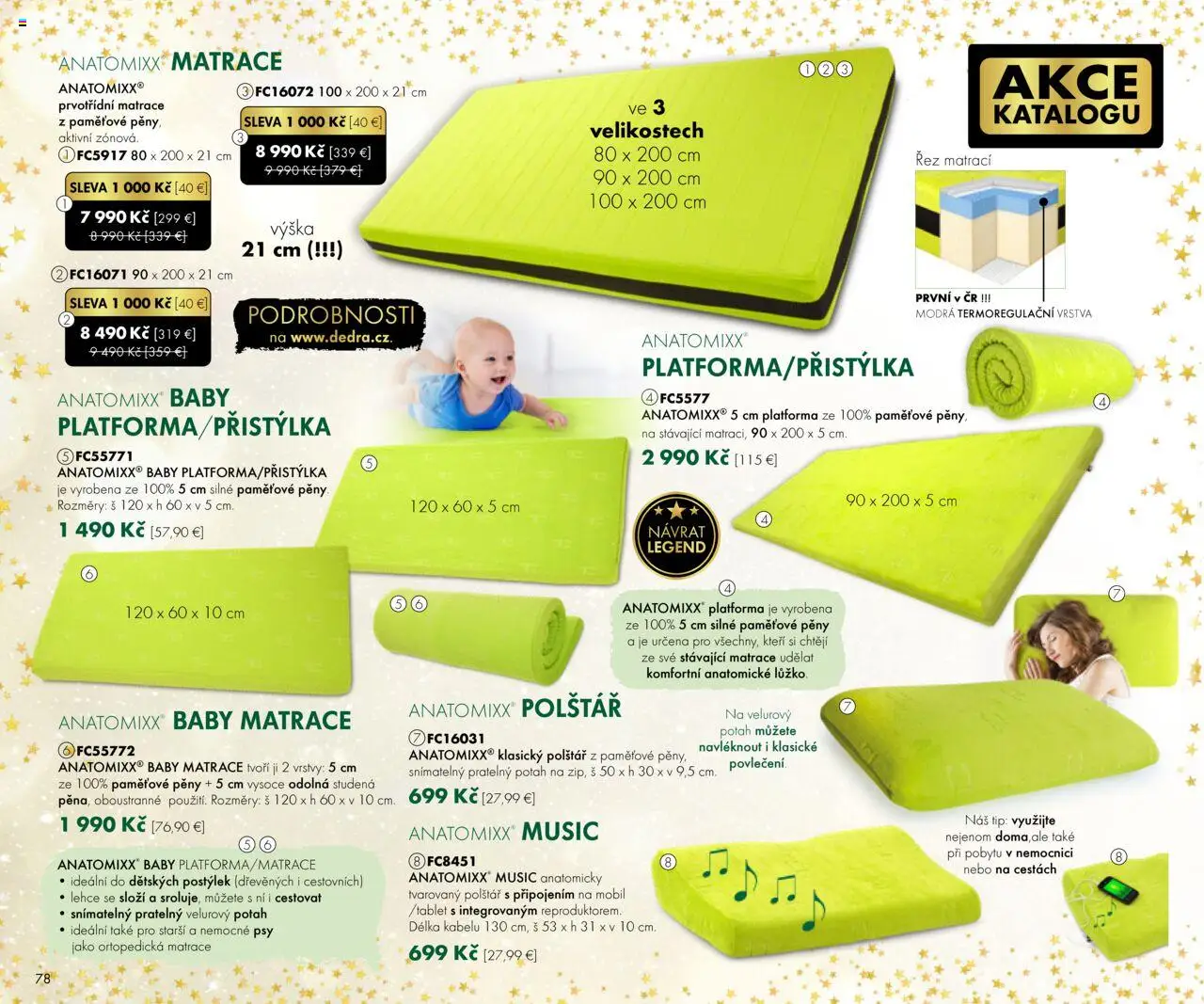 Nové Dedra akcie – leták je platný od 19.09.2025 | Strana: 78 | Produkty: Matrace, Mobil