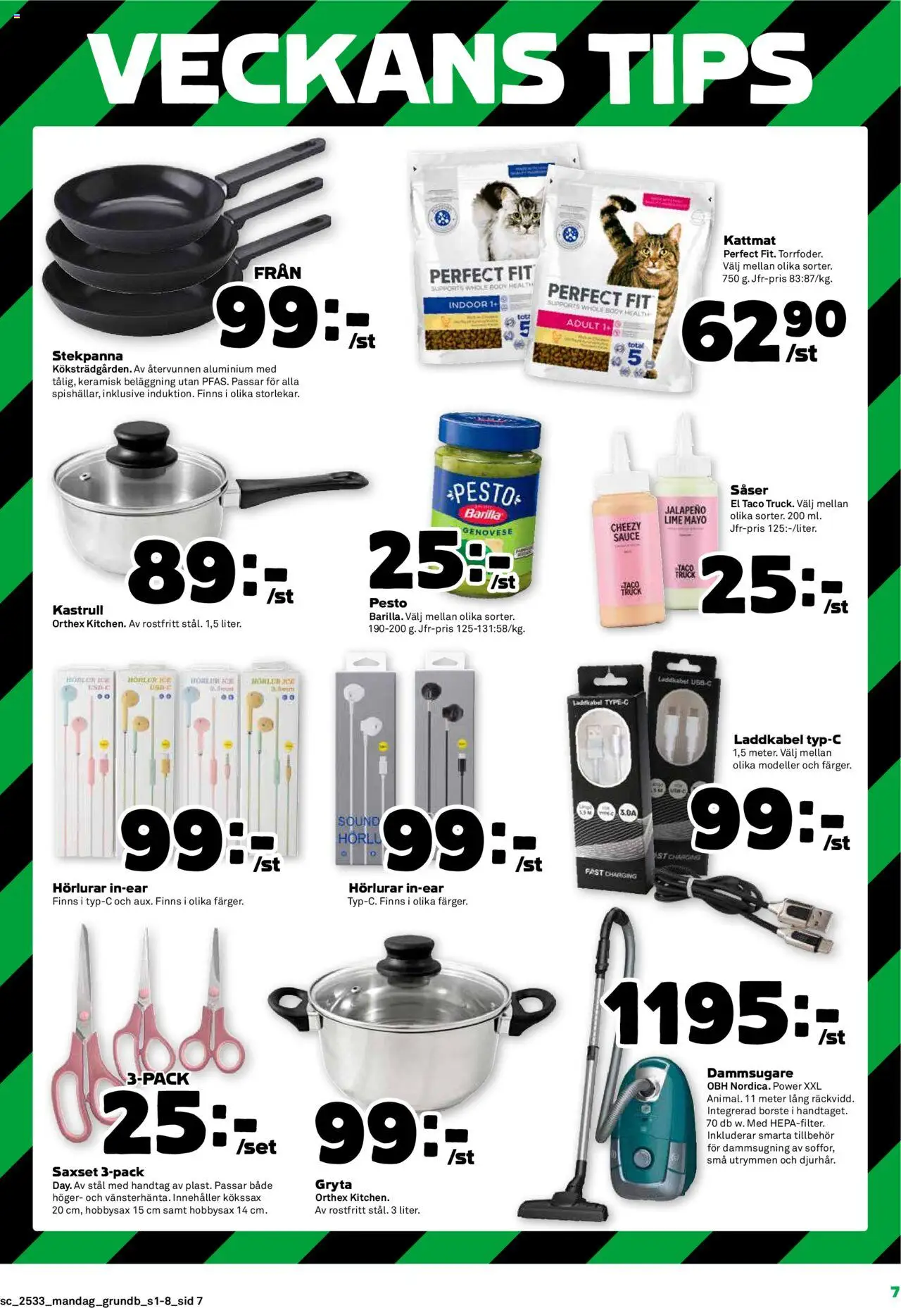 Stora Coop reklamblad aktuell från 11.08.2025 | Sida: 7 | Produkter: Lime, Hörlurar, Pesto, Stekpanna