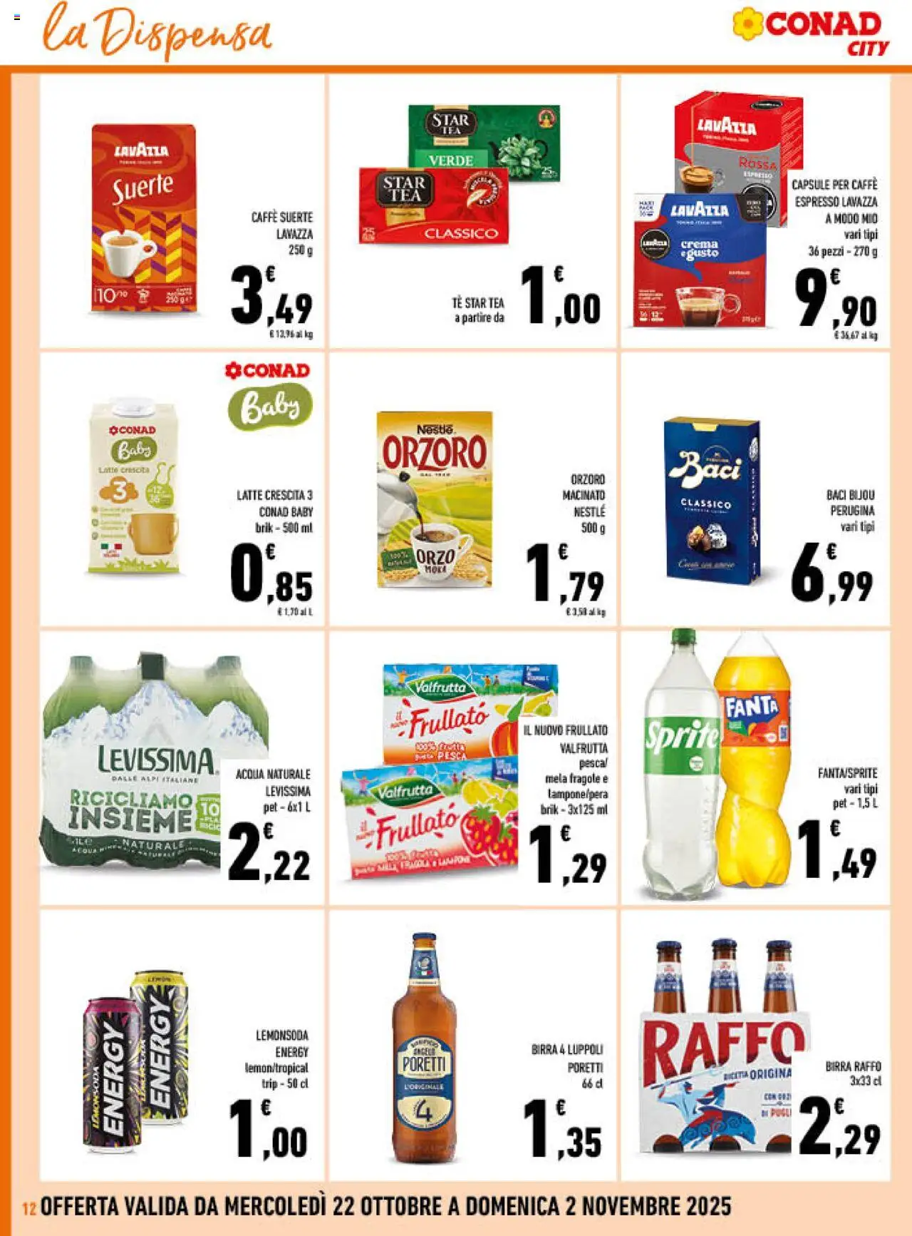 Volantino Conad del 22.10.2025 | Pagina: 12 | Prodotti: Crema, Birra, Fanta, Macinato
