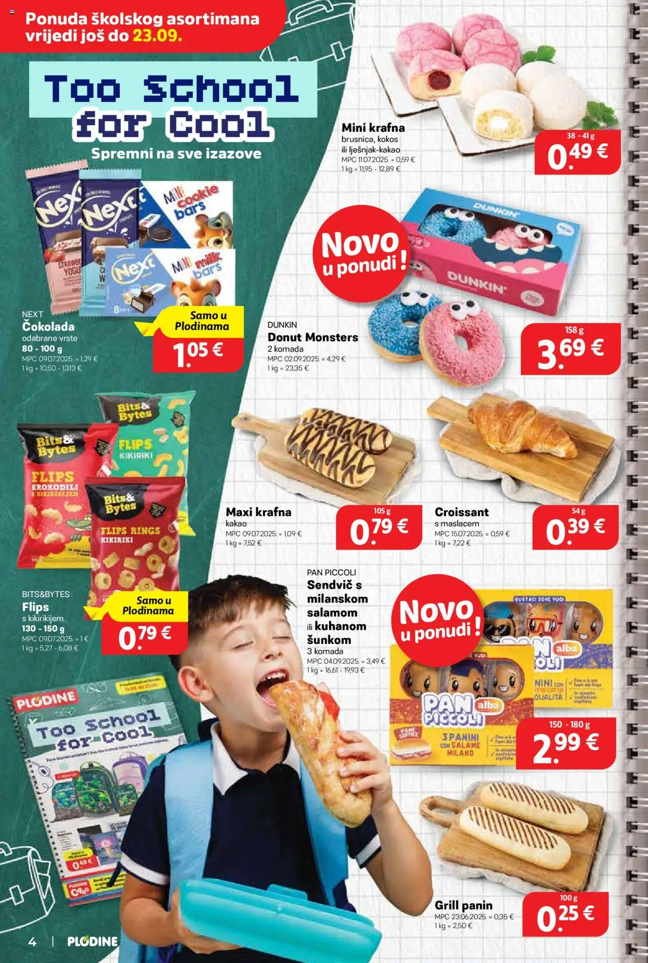 Plodine katalog | vrijedi od 10.09.2025 | Stranica: 4 | Proizvodi: Flips, Čokolada, Dove, Kakao