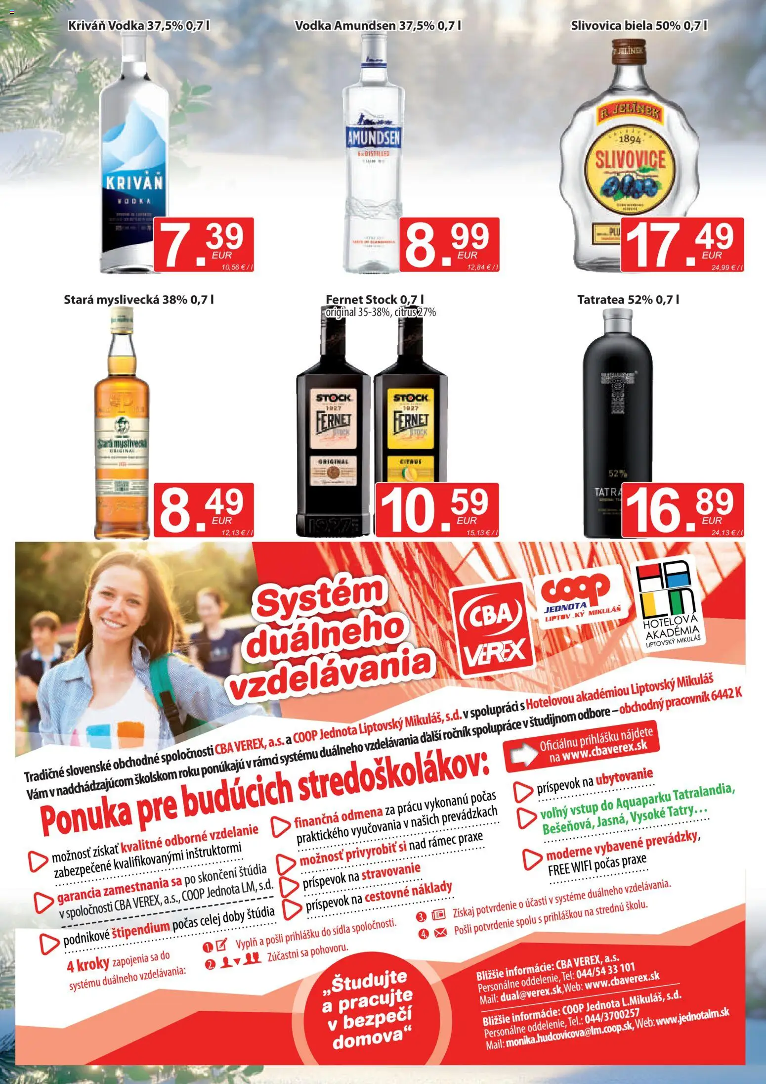 Nové CBA Verex akcie – leták je platný od 22.01.2026 | Strana: 11 | Produkty: Slivovica, Vodka, Fernet, Fernet Stock